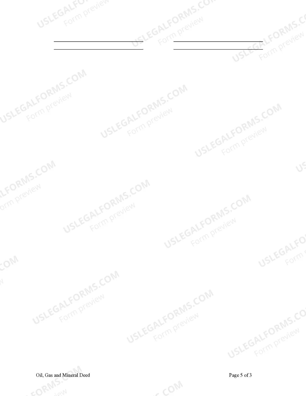 Preview Oil, Gas and Mineral Deed - Individual to Individual