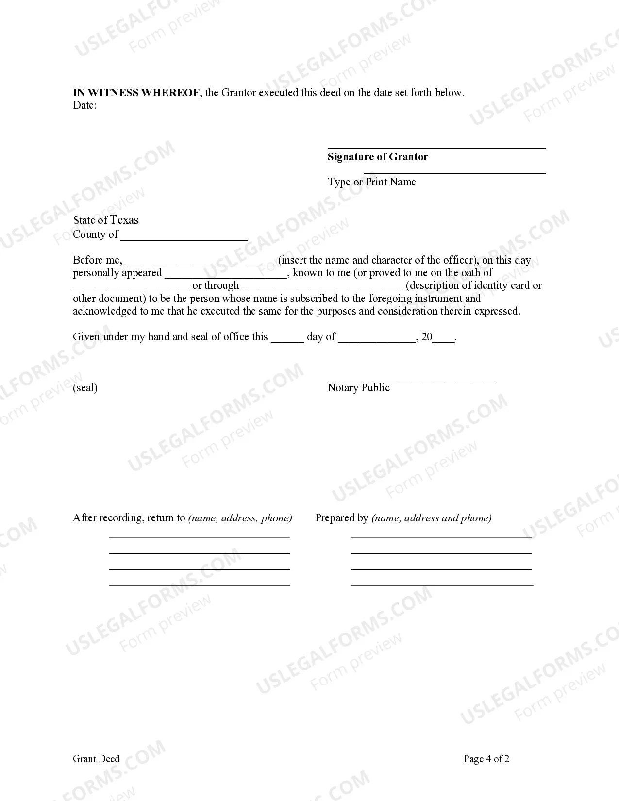 Preview Grant Deed from an Individual to an Individual