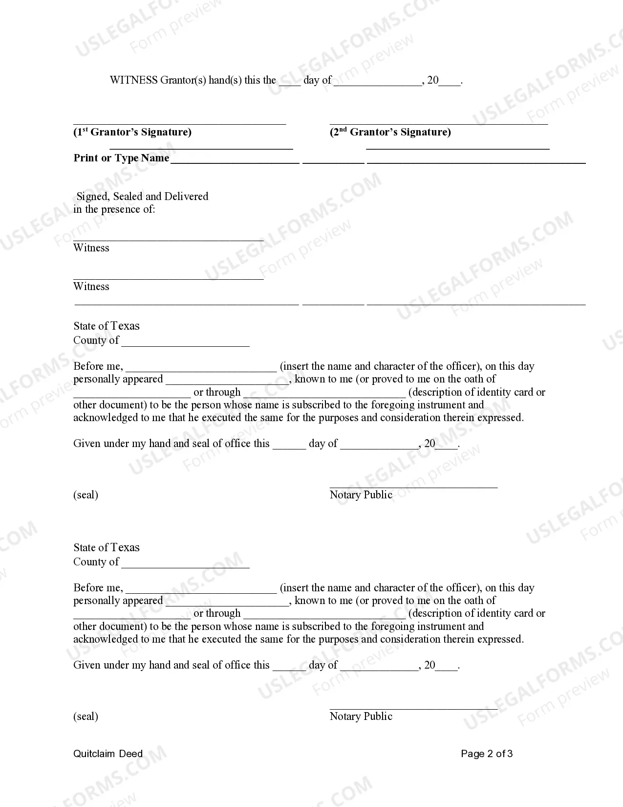 Preview Quitclaim Deed by Two Individuals to Corporation