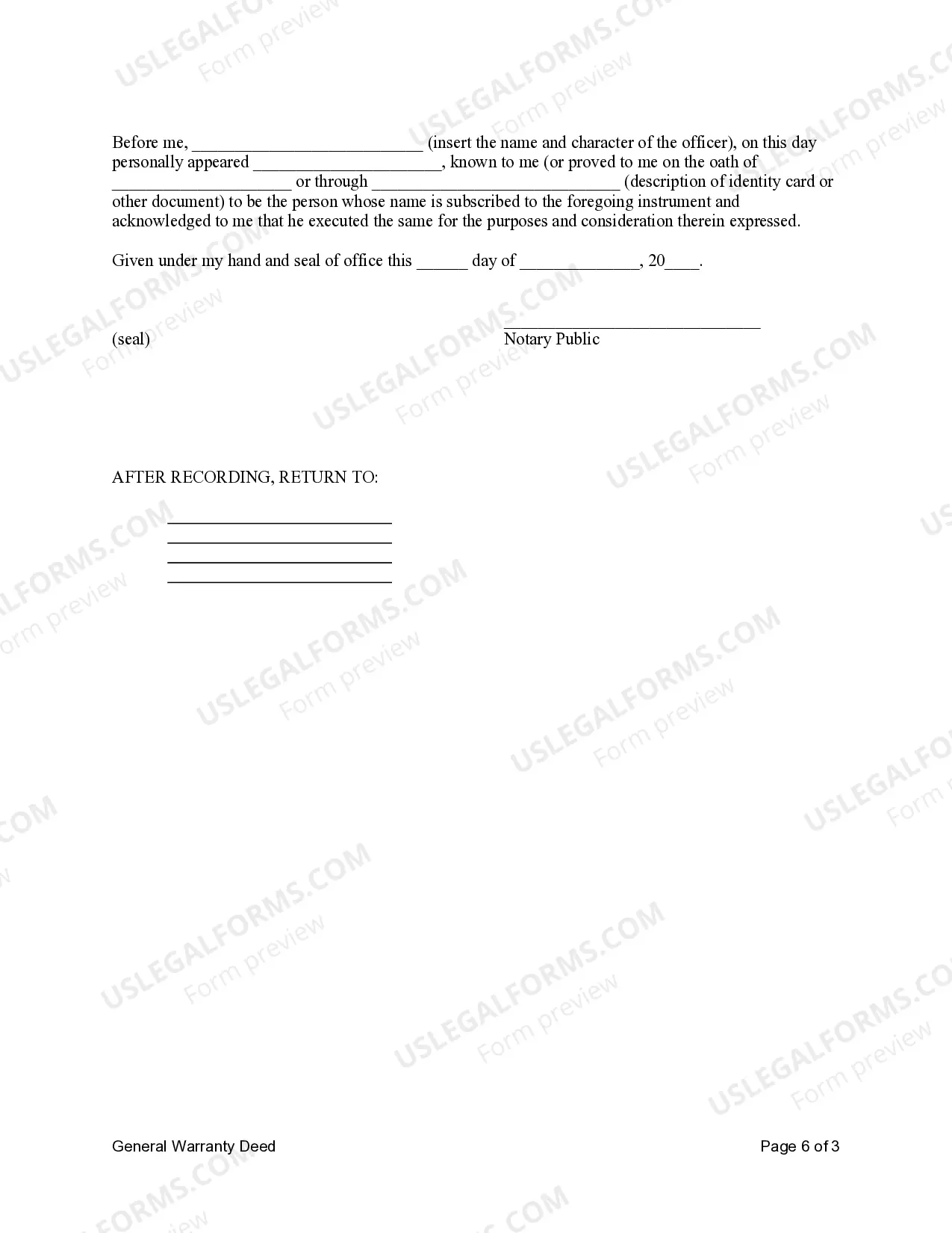 Preview General Warranty Deed - Husband and Wife to Husband and Wife