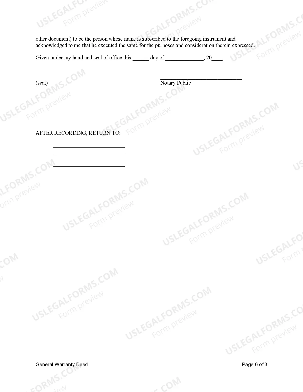 Preview General Warranty Deed - Individual to Four Individuals