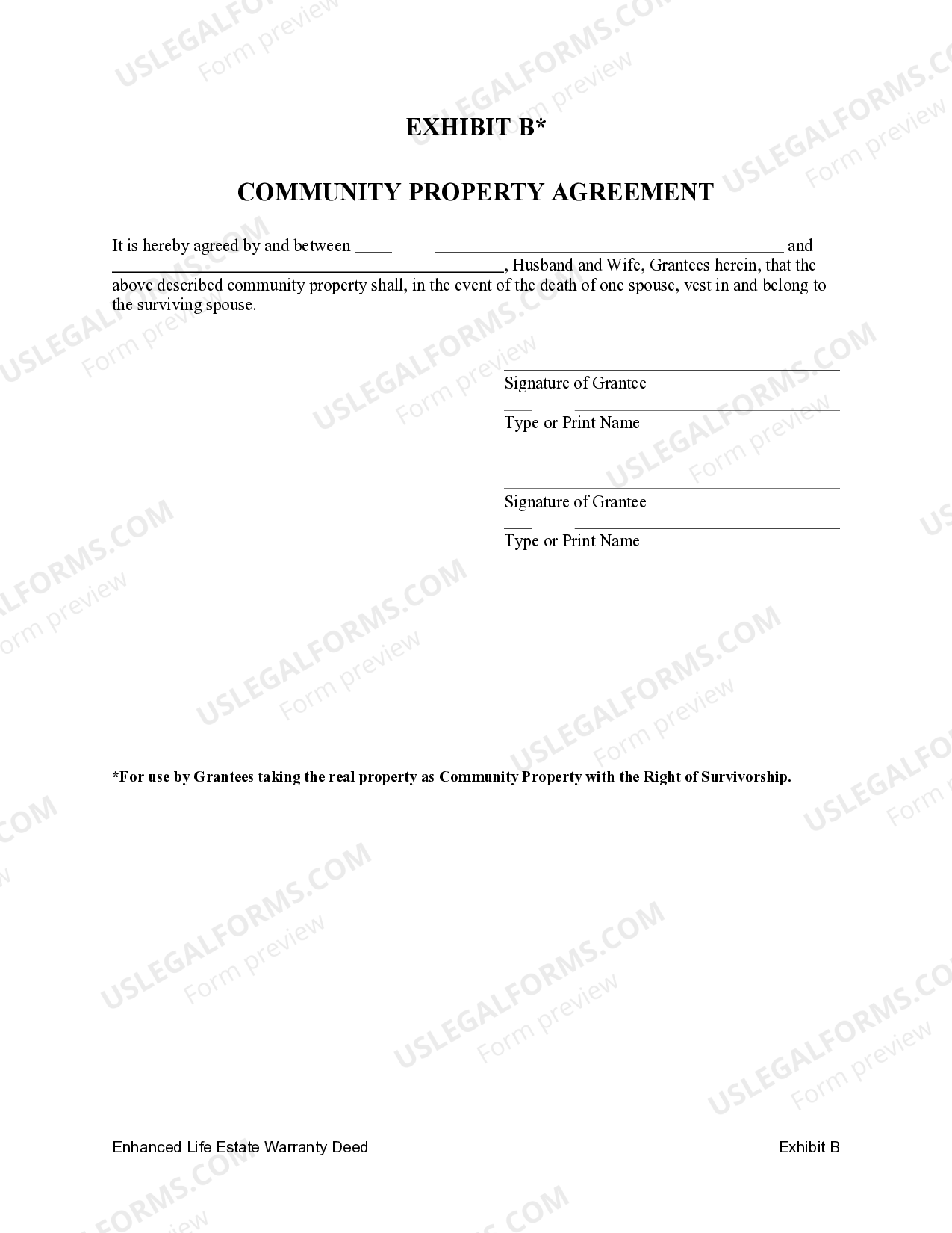 Texas Enhanced Life Estate Or Lady Bird Warranty Deed From Husband And Wife To Husband And Wife