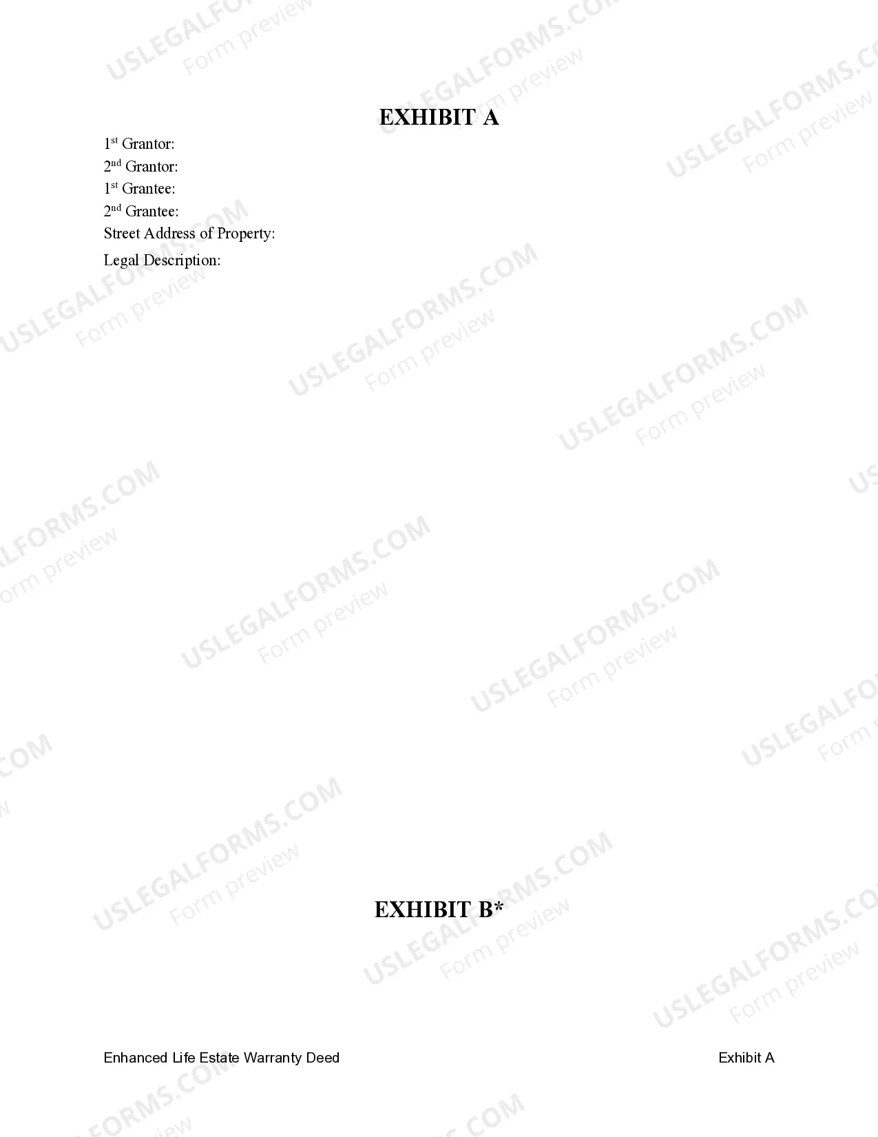 Preview Enhanced Life Estate or Lady Bird Warranty Deed from Husband and Wife to Husband and Wife