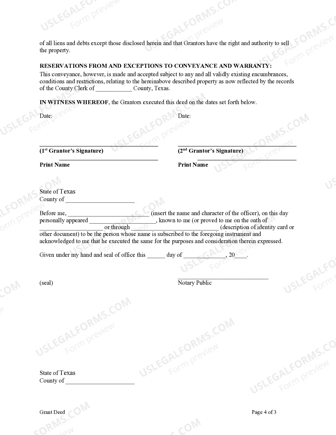 Preview Grant Deed - Husband and Wife to Individual