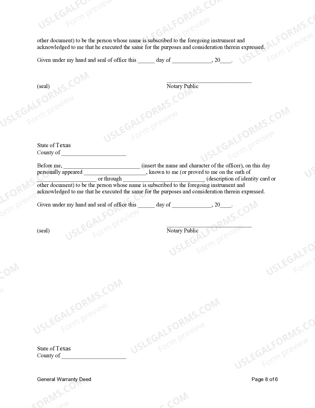 Preview General Warranty Deed - Eight Individual Grantors to Two Individual Grantees