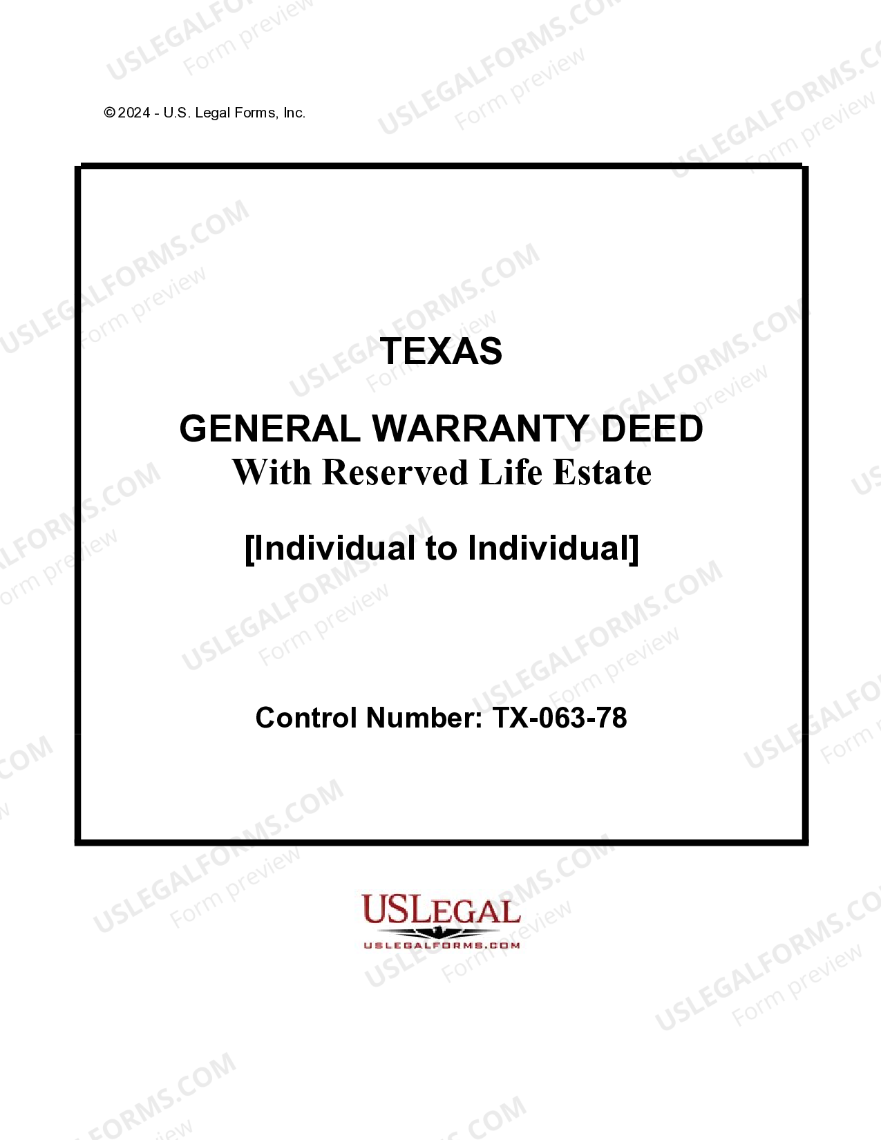 Texas General Warranty Deed from Individual to Individual with Grantor