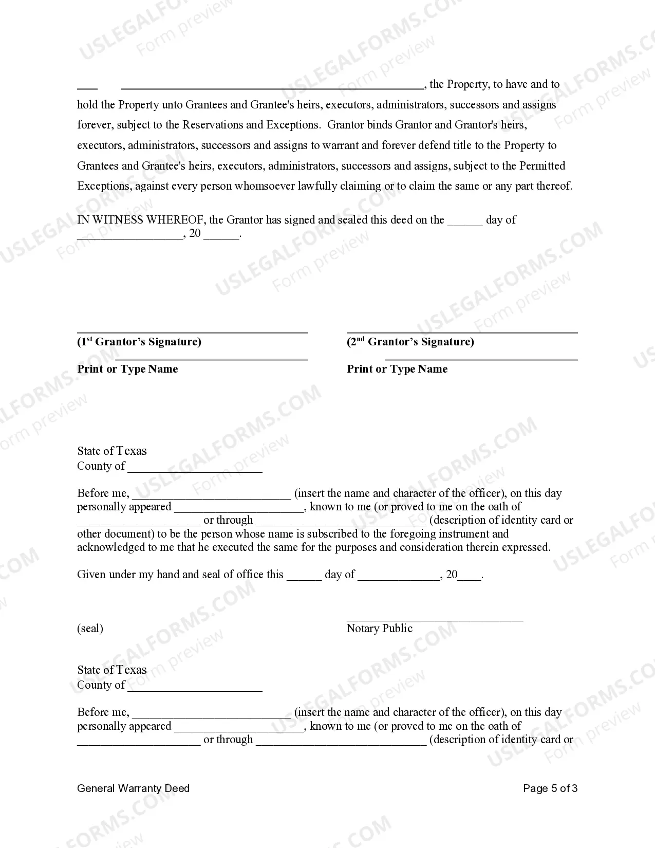 Preview General Warranty Deed - Husband and Wife to Husband and Wife with Reserved Life Estates