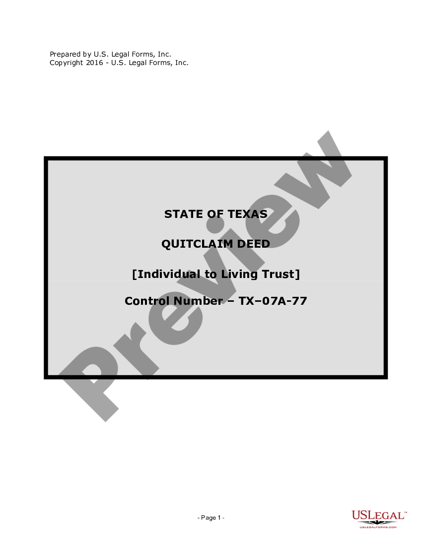 Texas Quitclaim Deed From Individual To Trust Quit Claim Deed Form Texas Us Legal Forms 0322