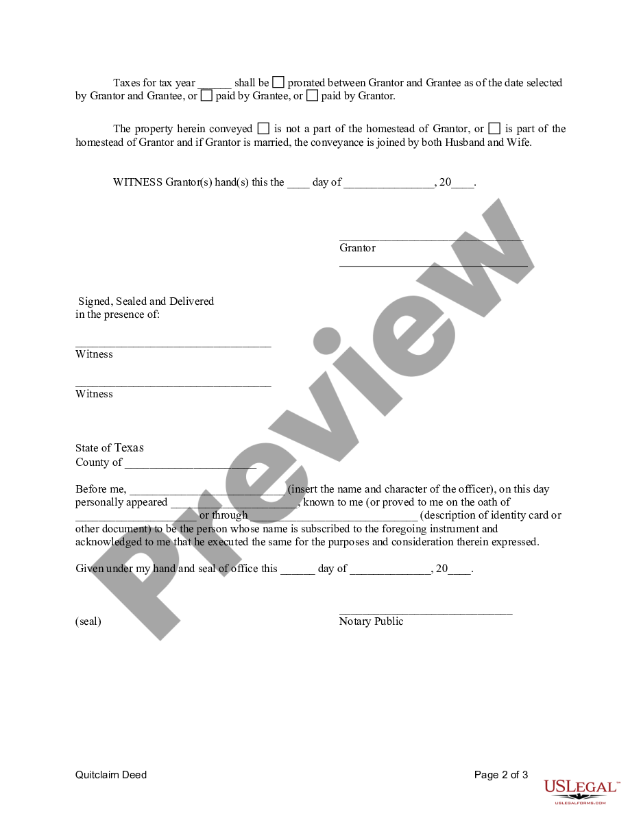Texas Quitclaim Deed From Individual To Trust Quit Claim Deed Form Texas Us Legal Forms 6945
