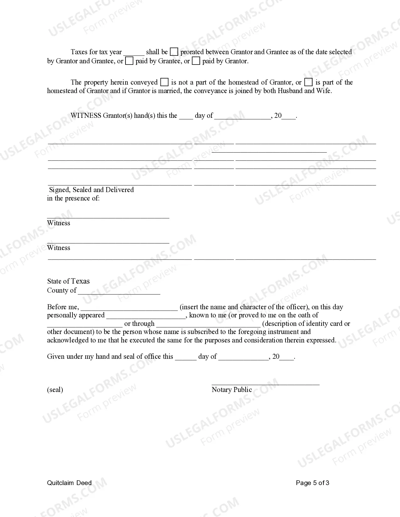 Preview Quitclaim Deed from Individual to Trust