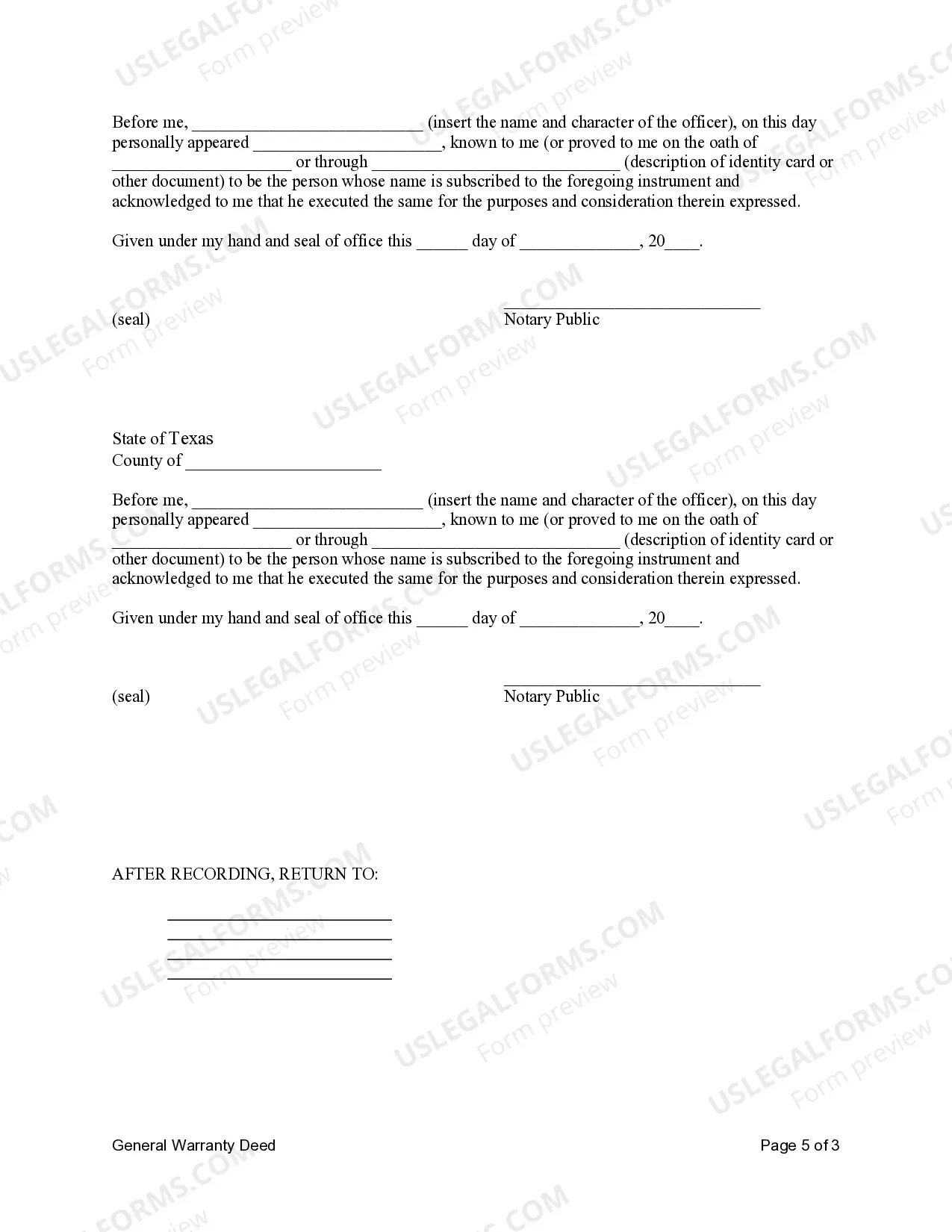 Preview General Warranty Deed
