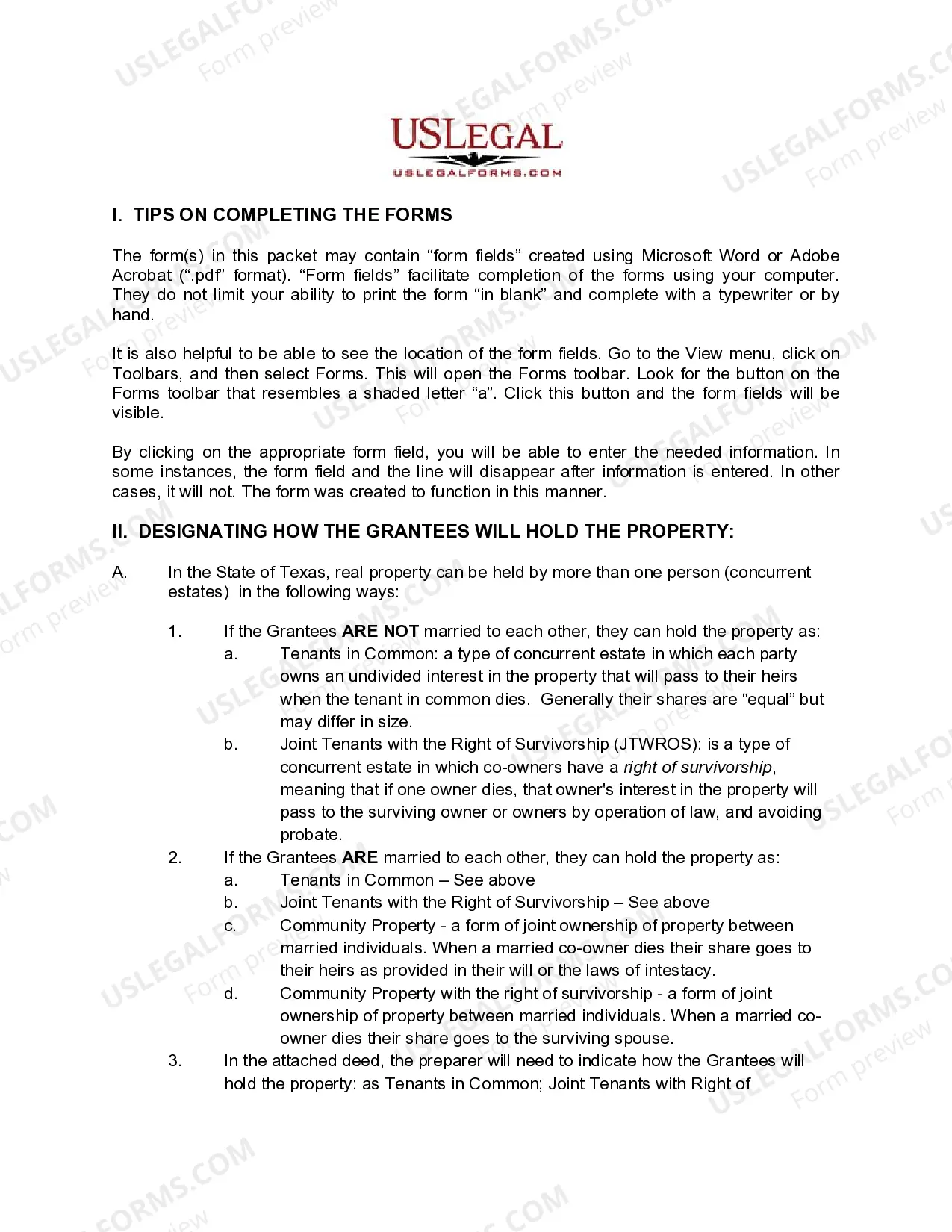 Preview Special Warranty Deed from Two Individuals to Three Individuals