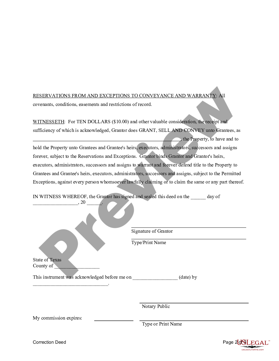 texas-correction-warranty-deed-us-legal-forms