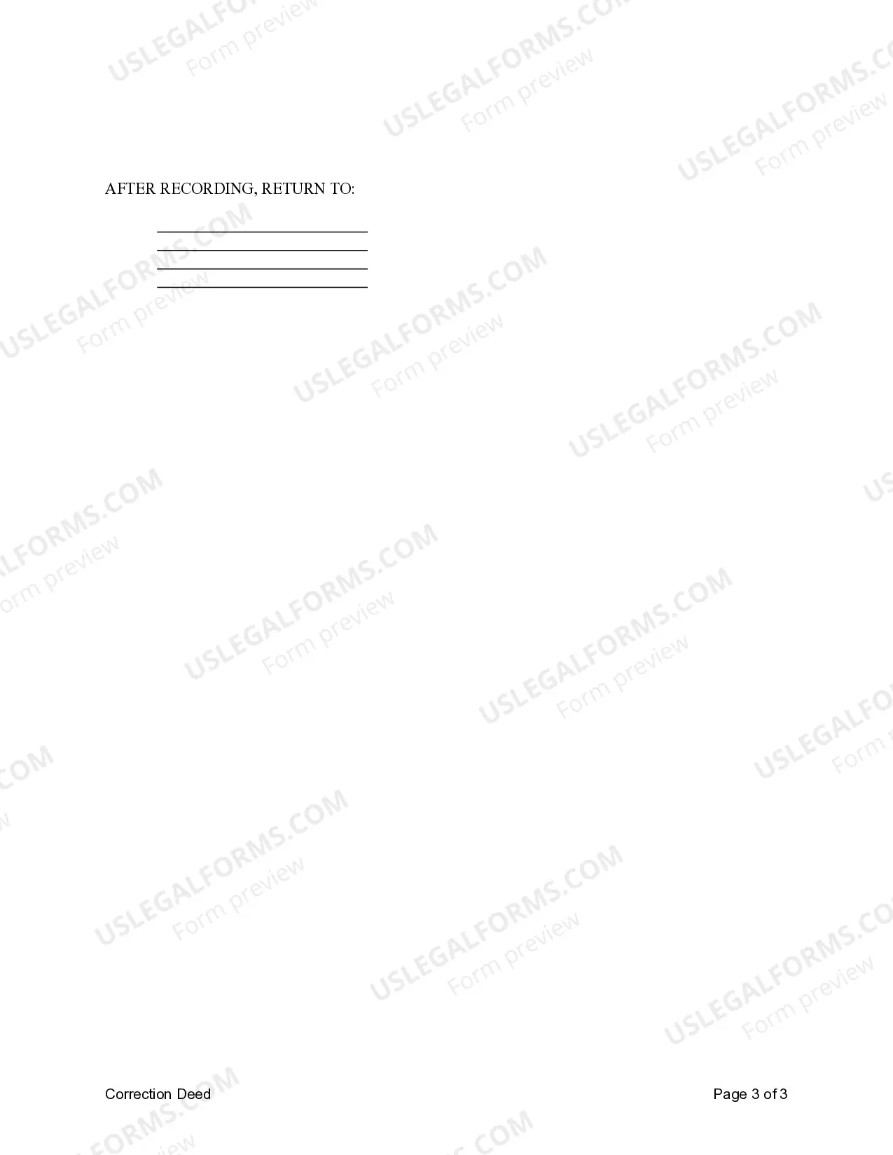 Preview Correction Warranty Deed