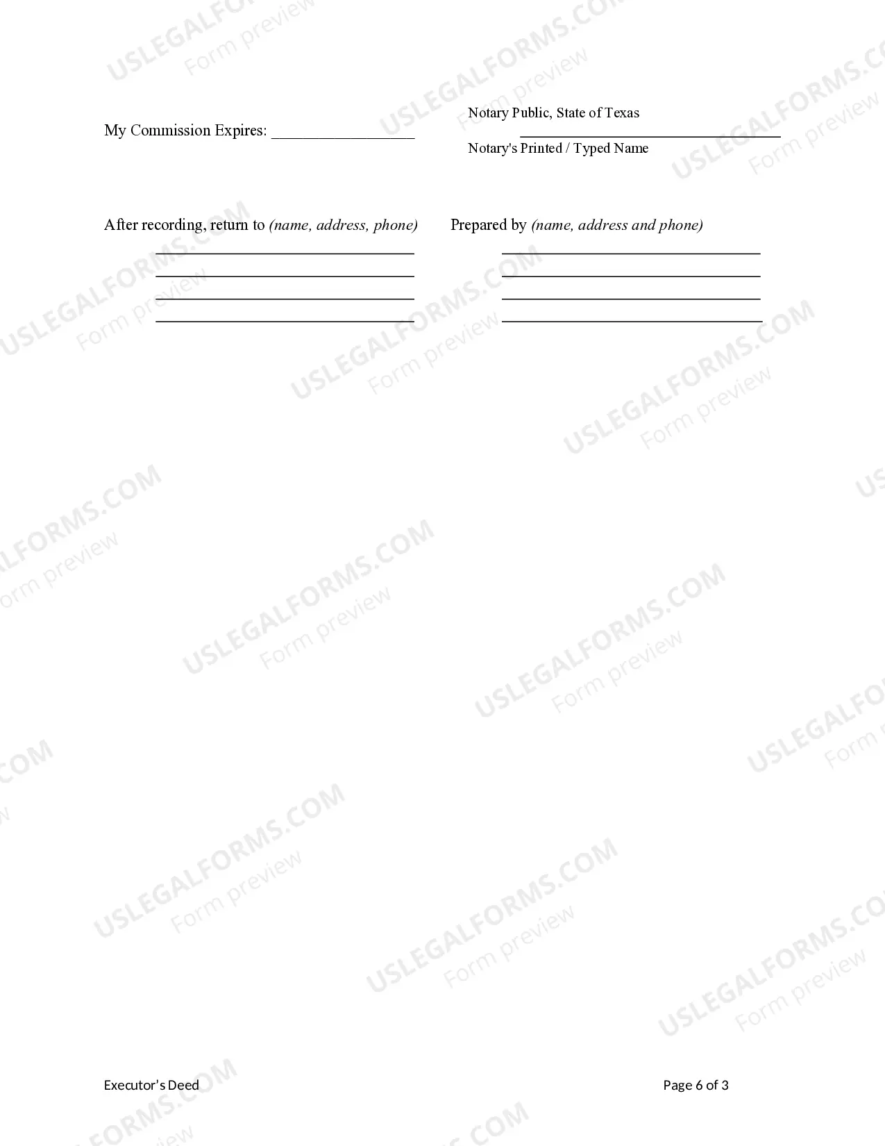 Preview Executor's Deed - Estate to Five Beneficiaries