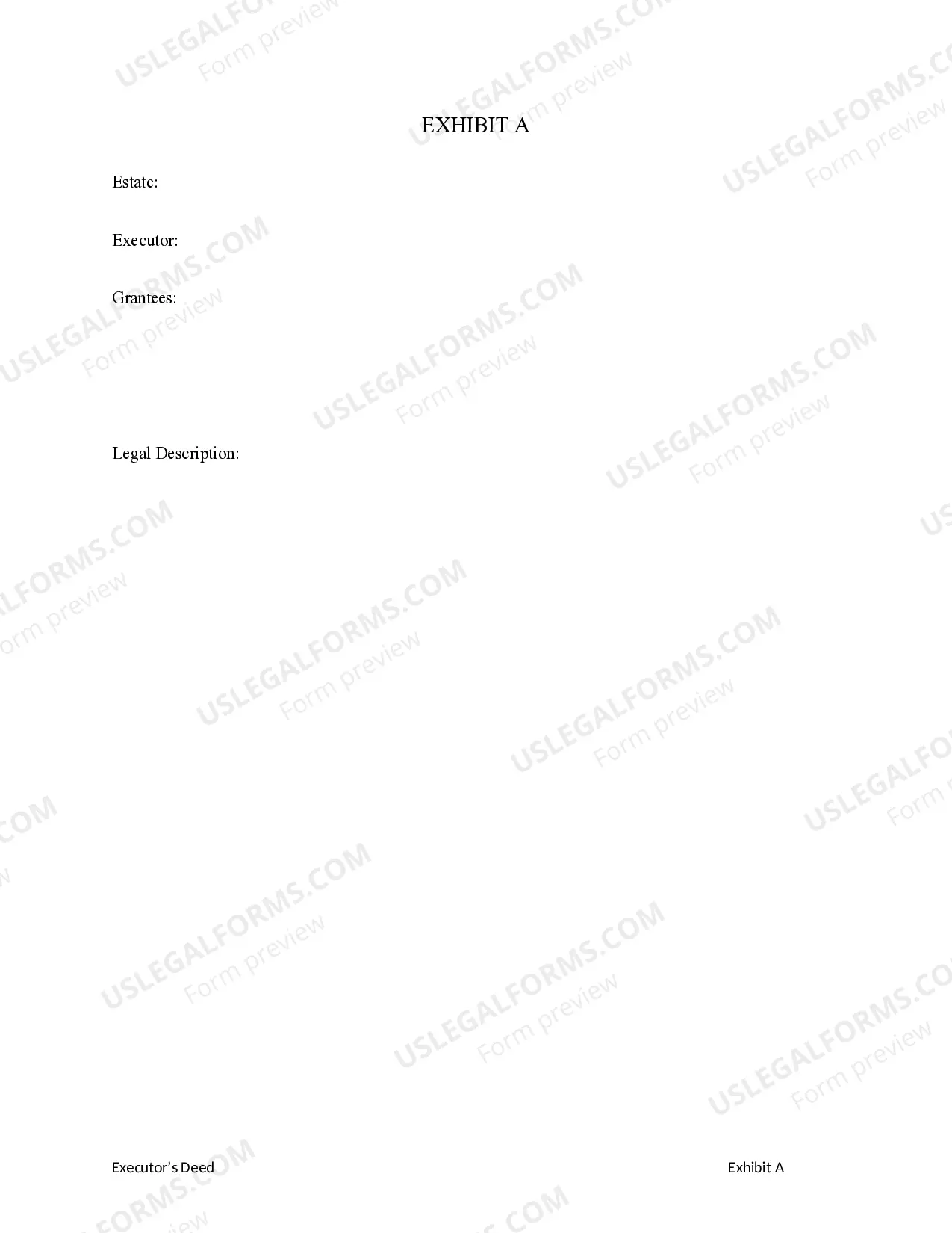 Preview Executor's Deed - Estate to Five Beneficiaries