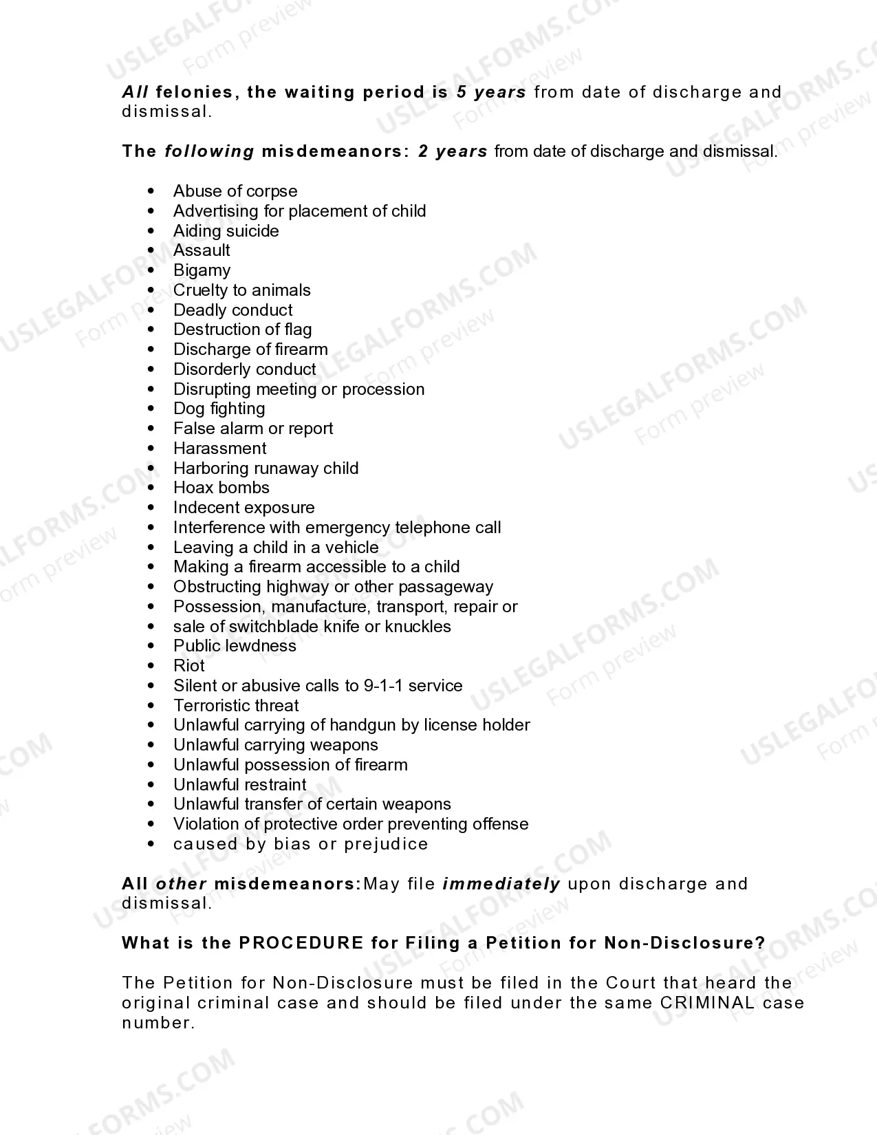 Preview Texas Non-Disclosure of Criminal Records Law