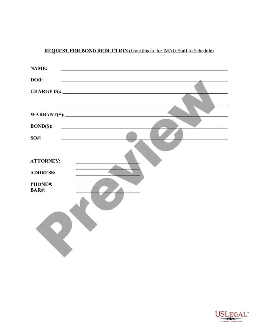 Texas Motion to Reduce Bond - Motion For Bond Reduction Texas Form 