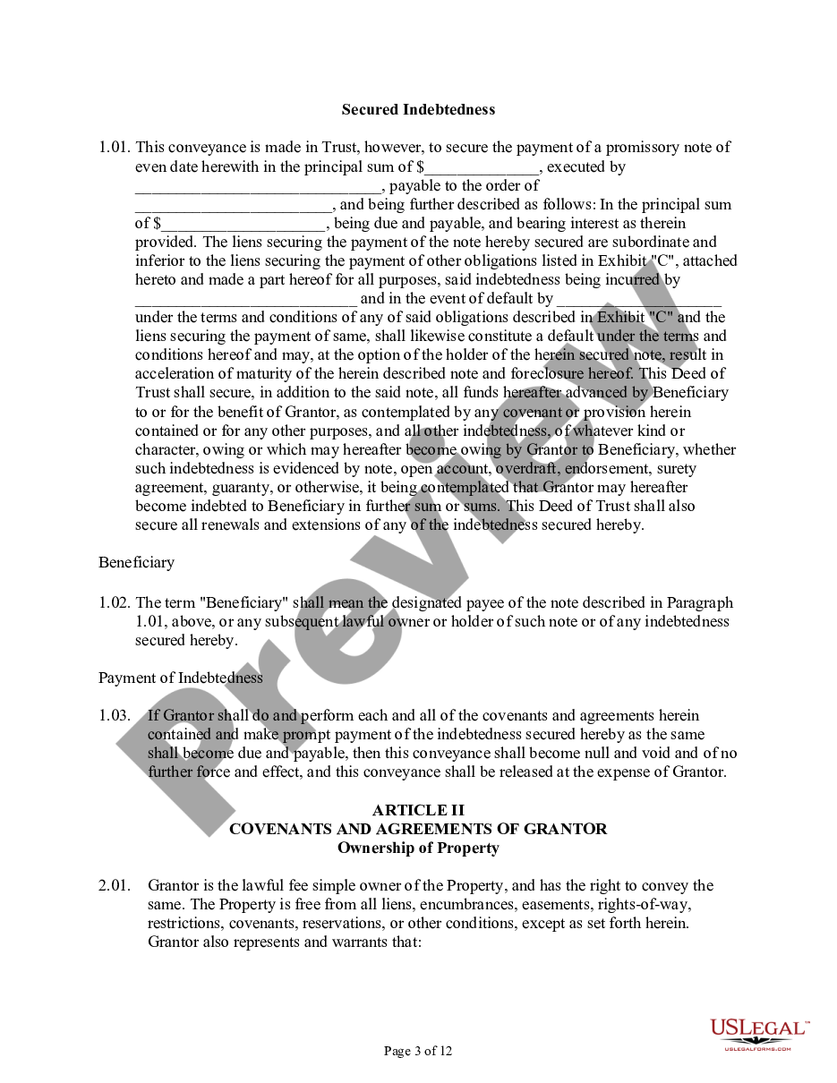 page 2 Deed of Trust and Security Agreement preview