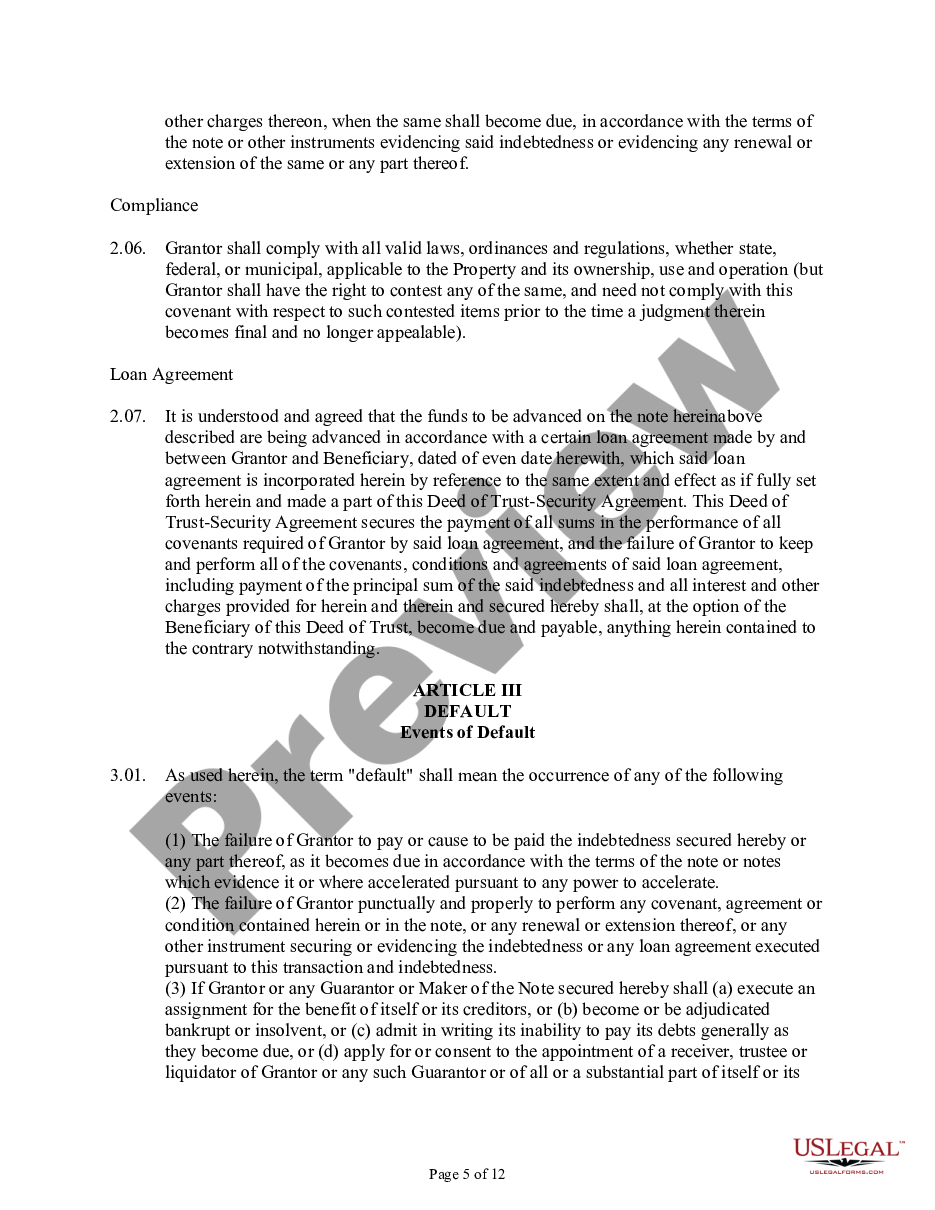 page 4 Deed of Trust and Security Agreement preview