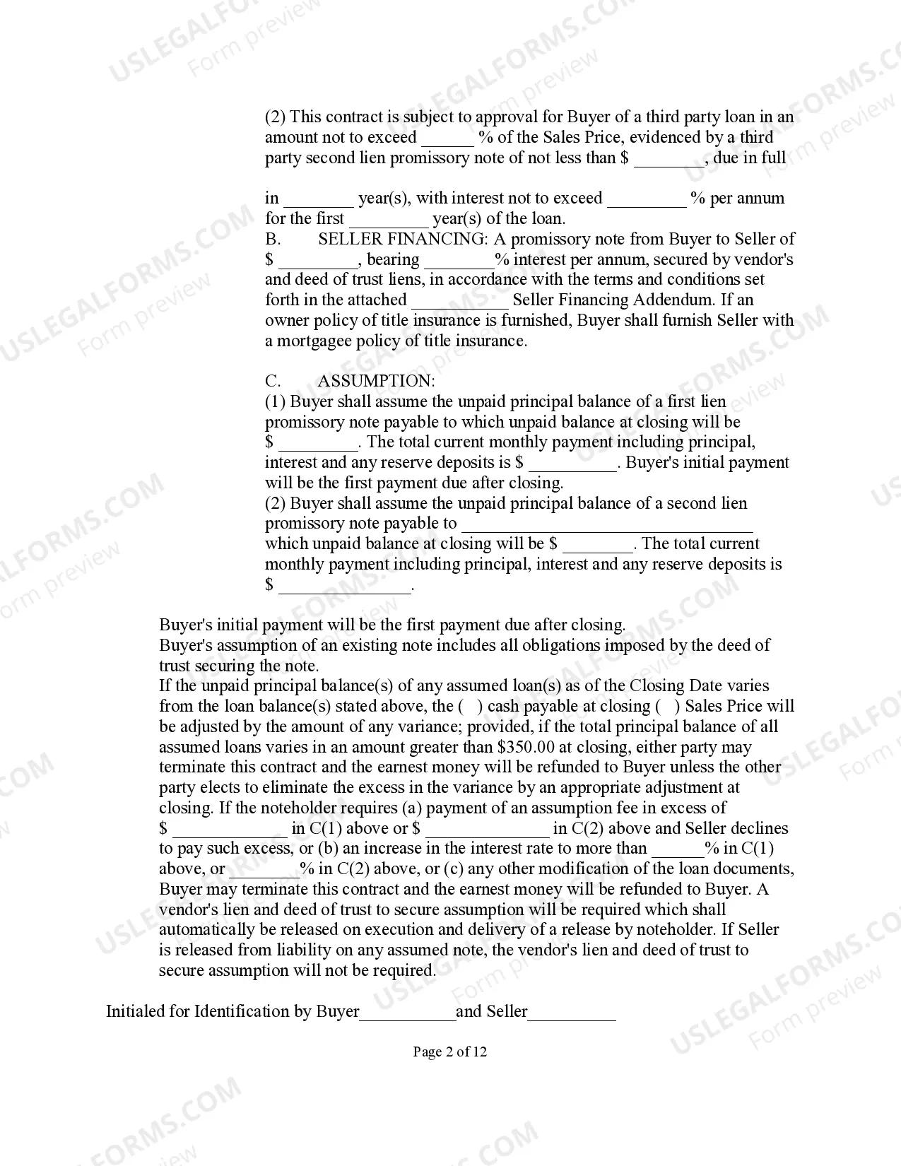 Preview Unimproved Property Contract