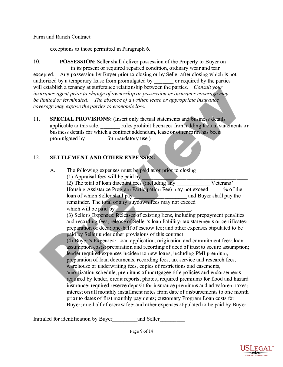 page 8 Farm and Ranch Contract preview