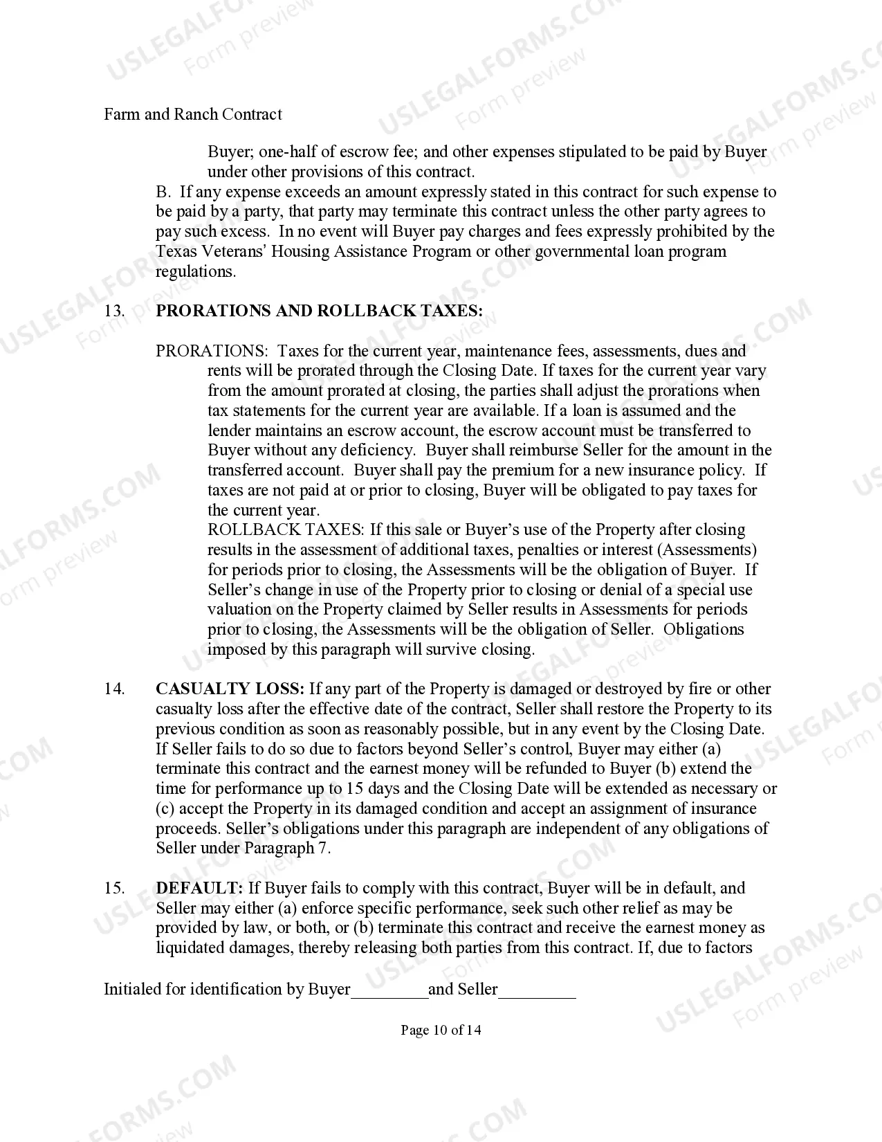 Preview Farm and Ranch Contract