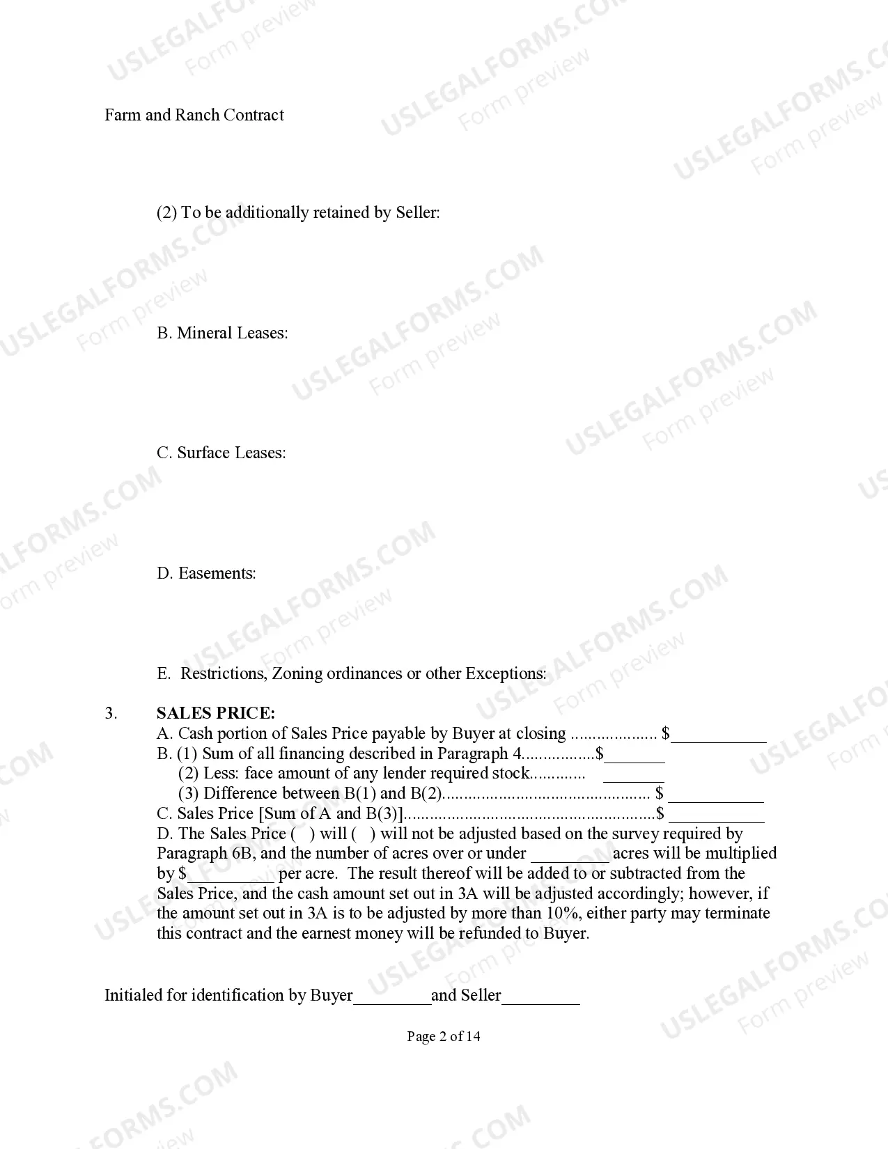 Preview Farm and Ranch Contract