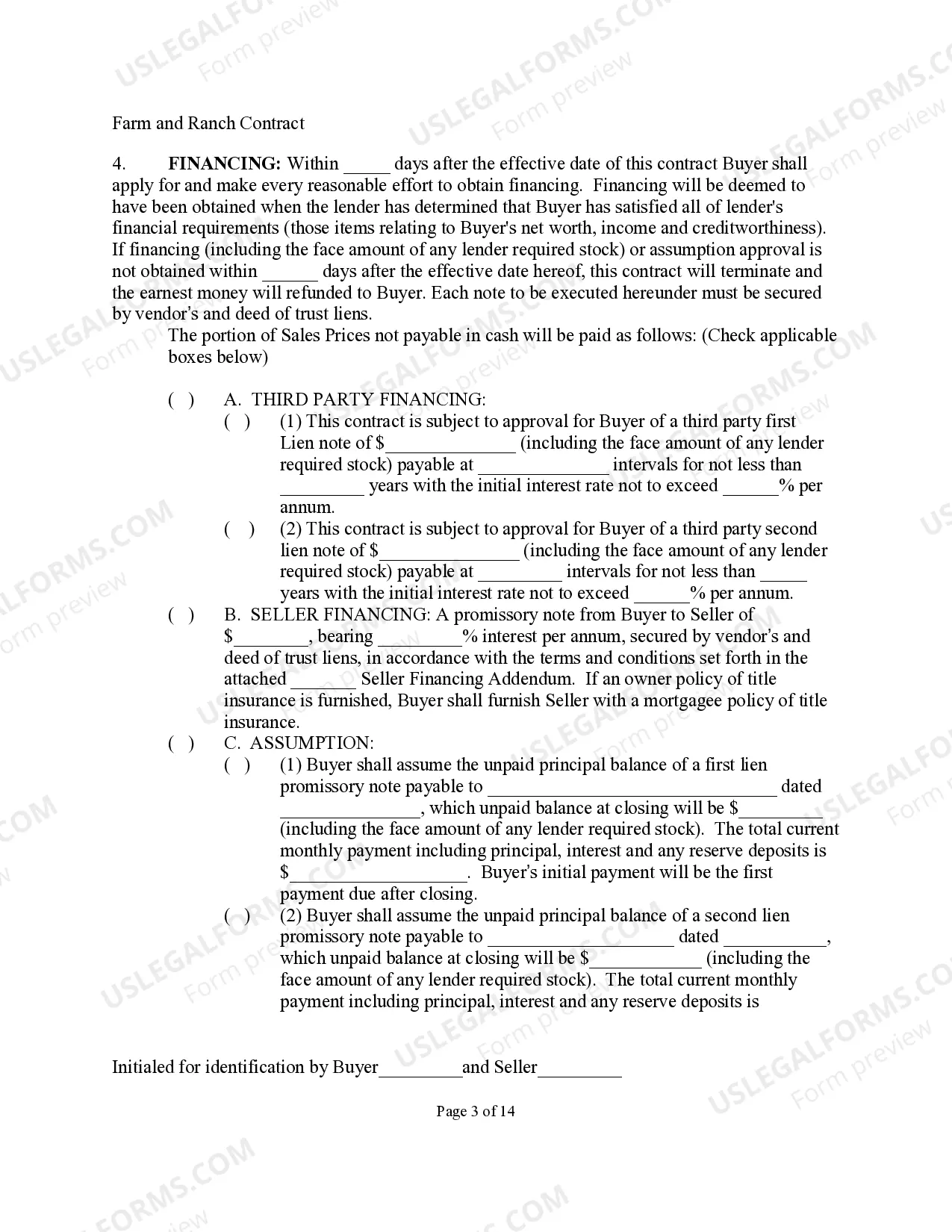 Preview Farm and Ranch Contract
