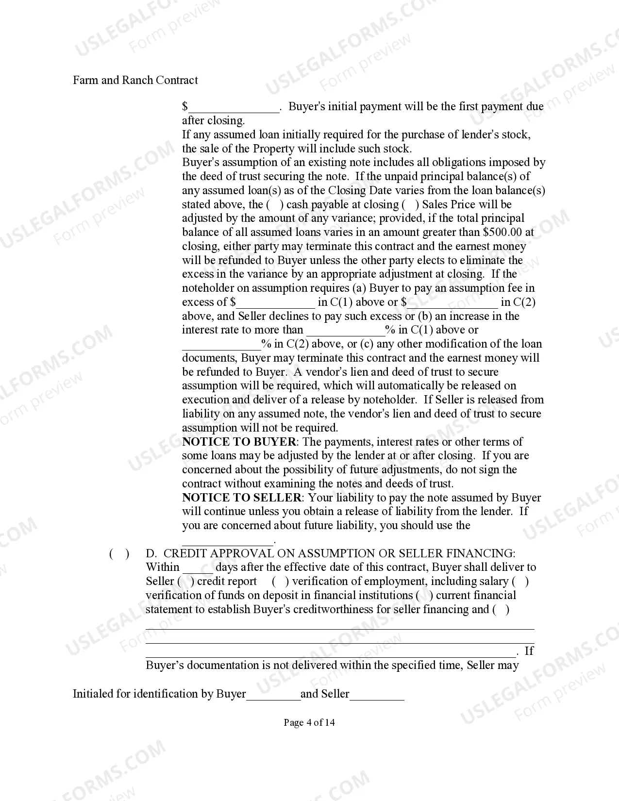 Preview Farm and Ranch Contract