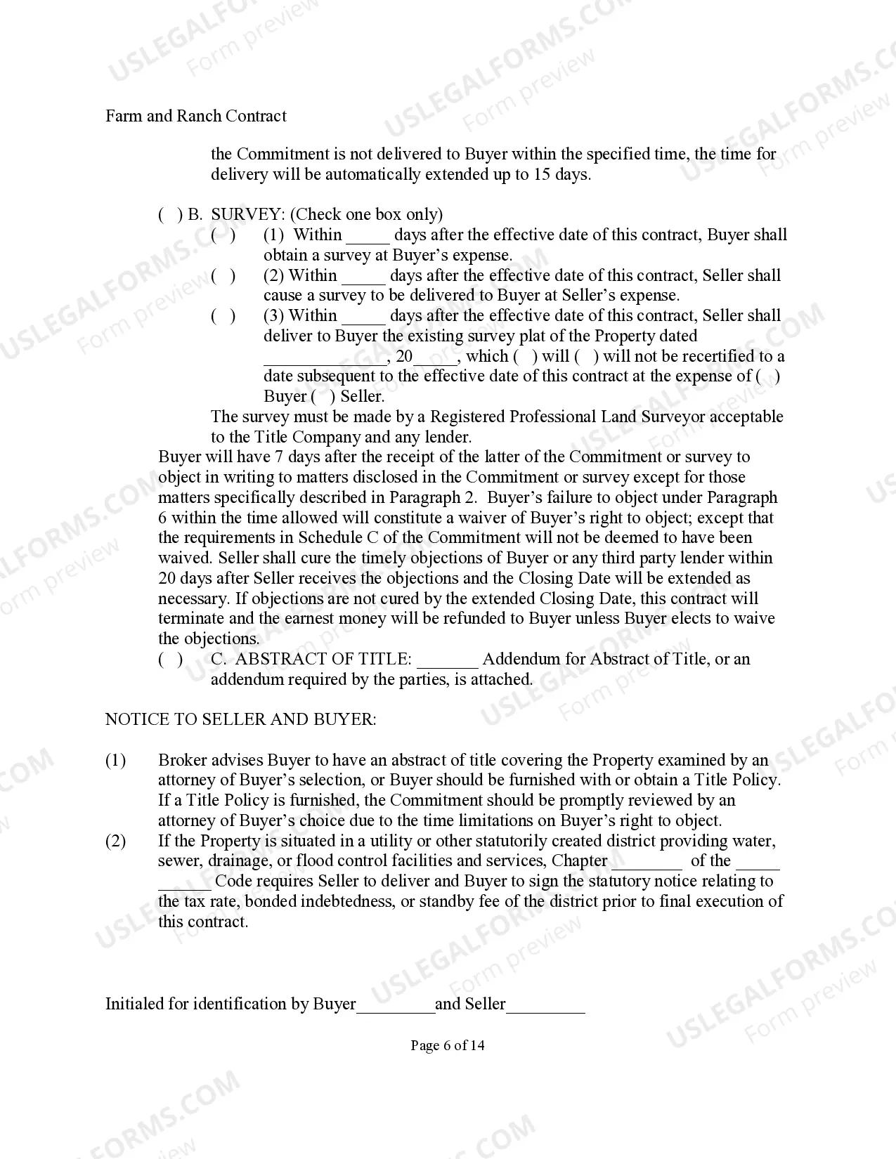Preview Farm and Ranch Contract