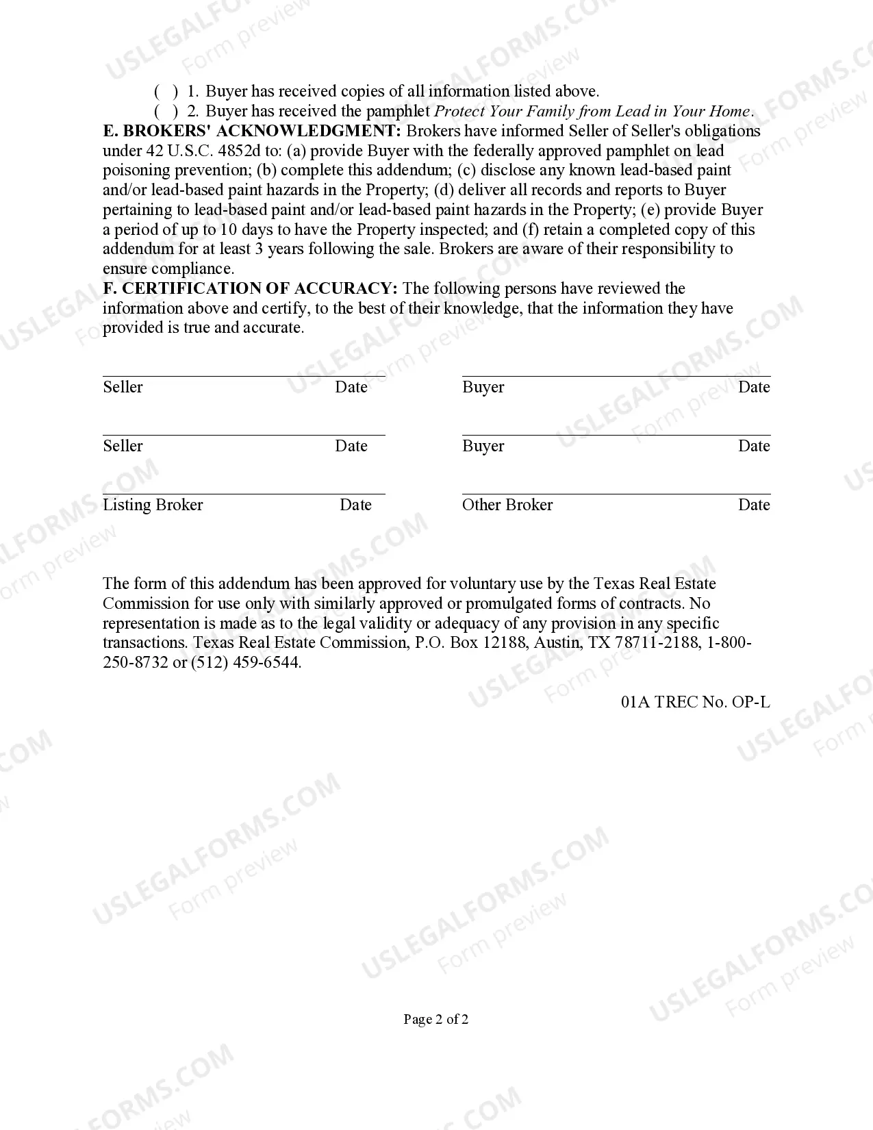 Preview Lead-Based Paint Addendum