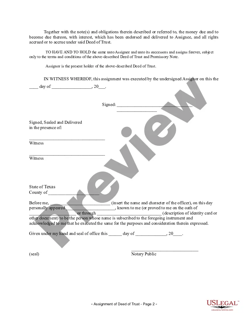 Get Assignment of Deed of Trust by Individual Mortgage Holder Preview Assignment of Deed of Trust by Individual Mortgage Holder
