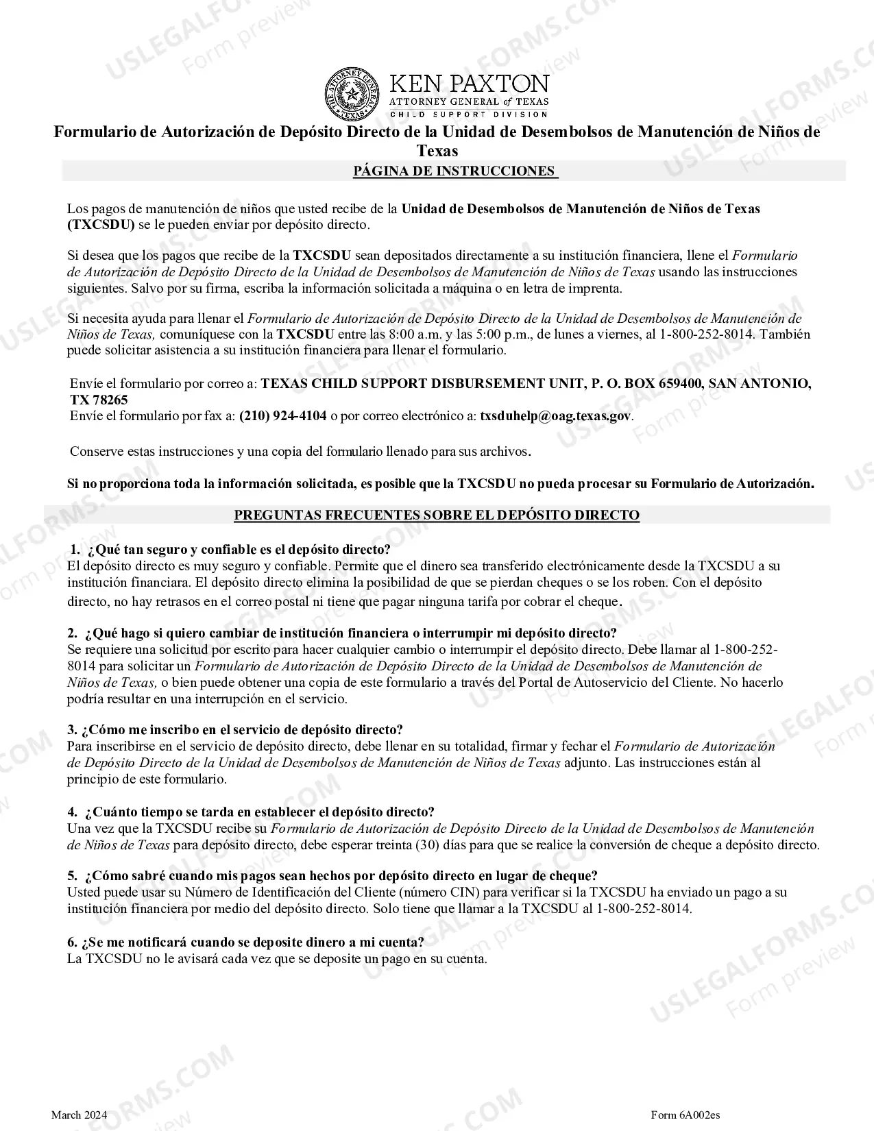 Preview Direct Deposit Authorization Form