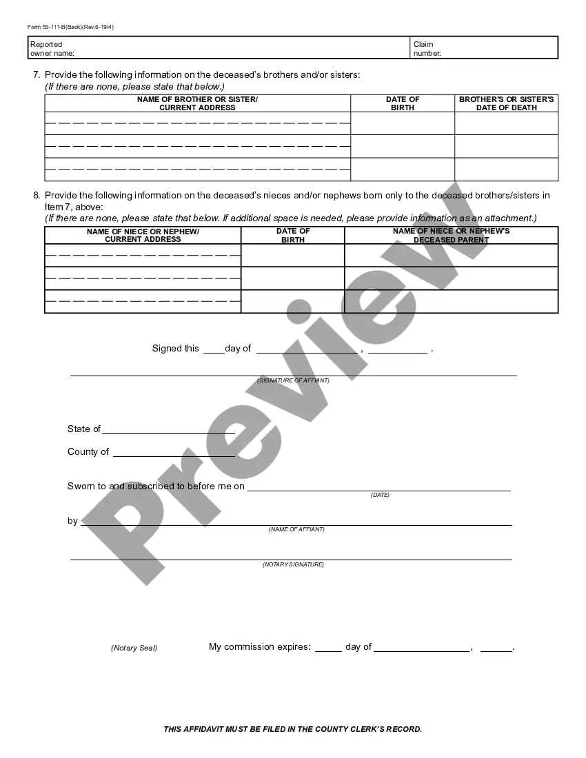 Get Heirship Affidavit - Descent Preview Heirship Affidavit - Descent