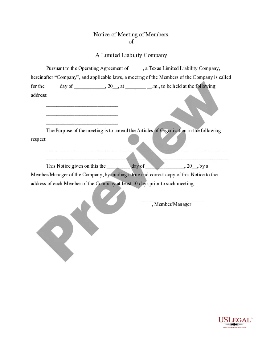 Preview LLC Notices, Resolutions and other Operations Forms Package