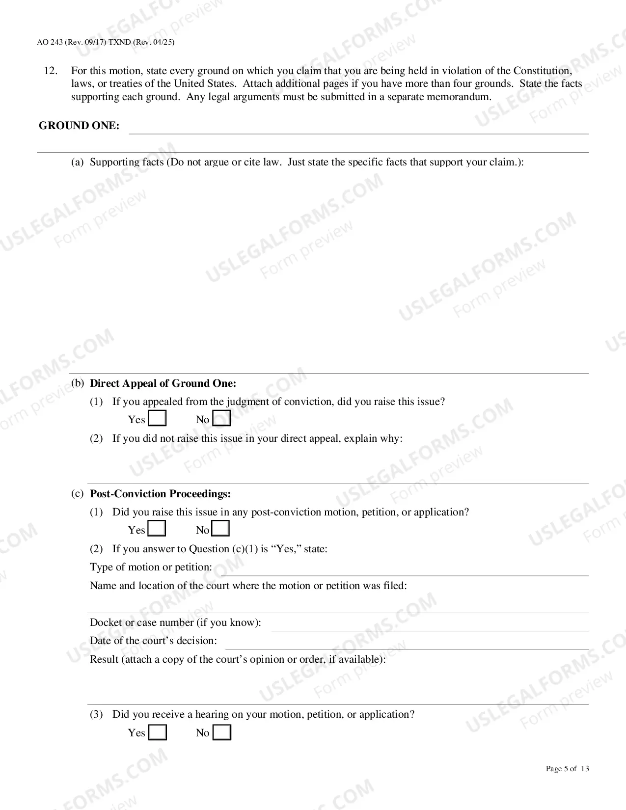 Preview Motion To Vacate, Set Aside, Or Correct Sentence, 28 U.S.C. 2255