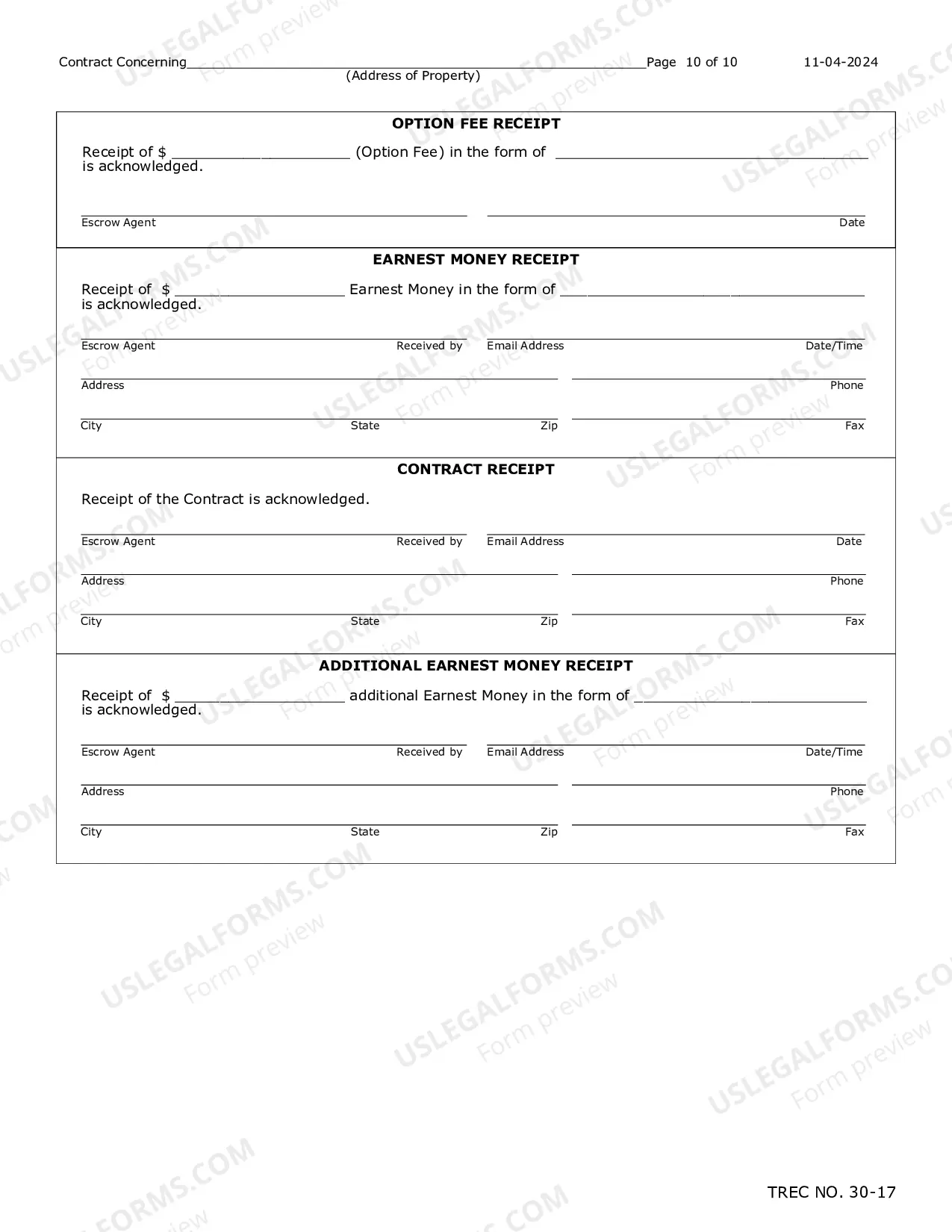 Preview Residential Condominium Contract (Resale)