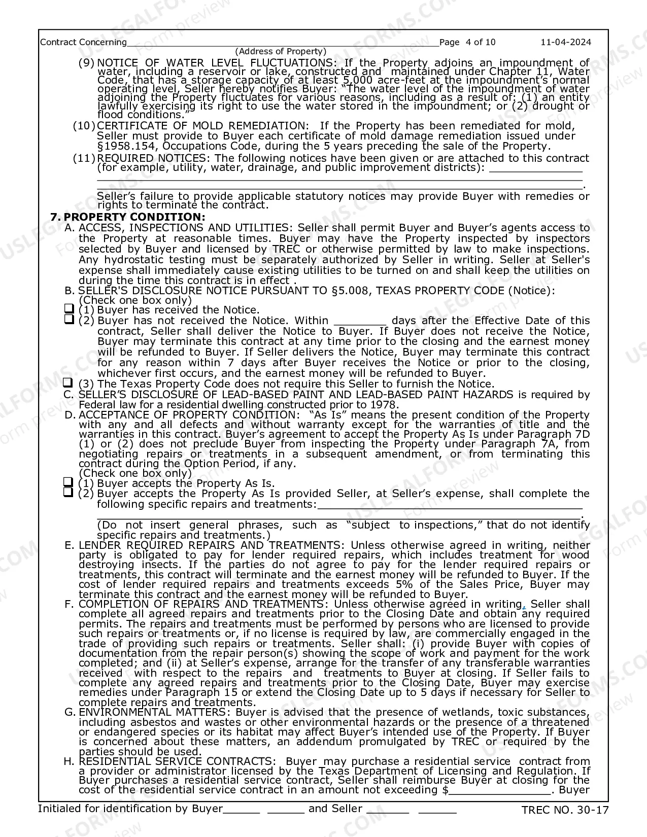Preview Residential Condominium Contract (Resale)