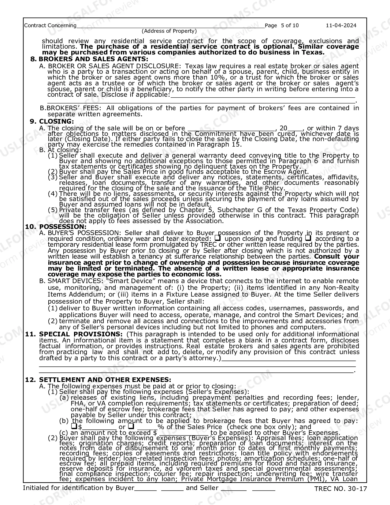 Preview Residential Condominium Contract (Resale)