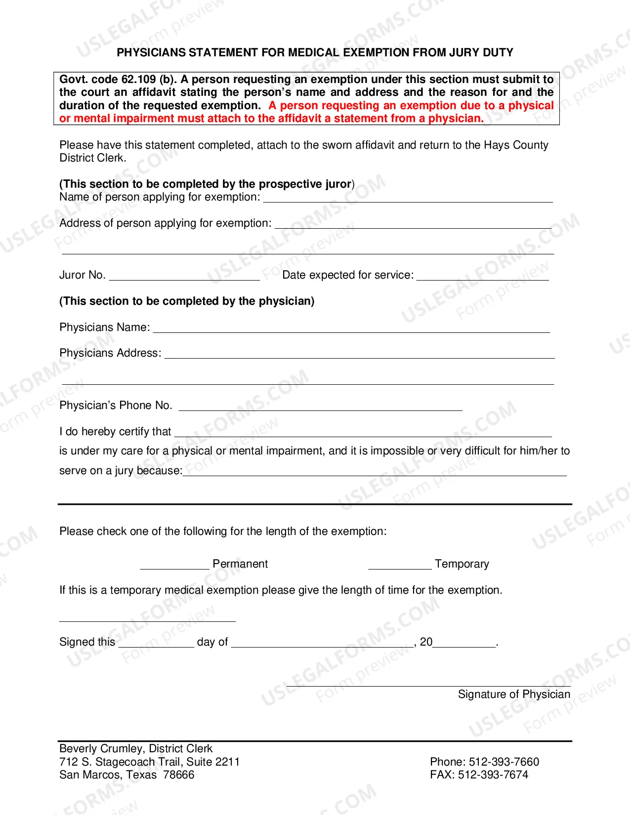 Preview Affidavit For Exemption From Jury Duty Inability To Comprehend English