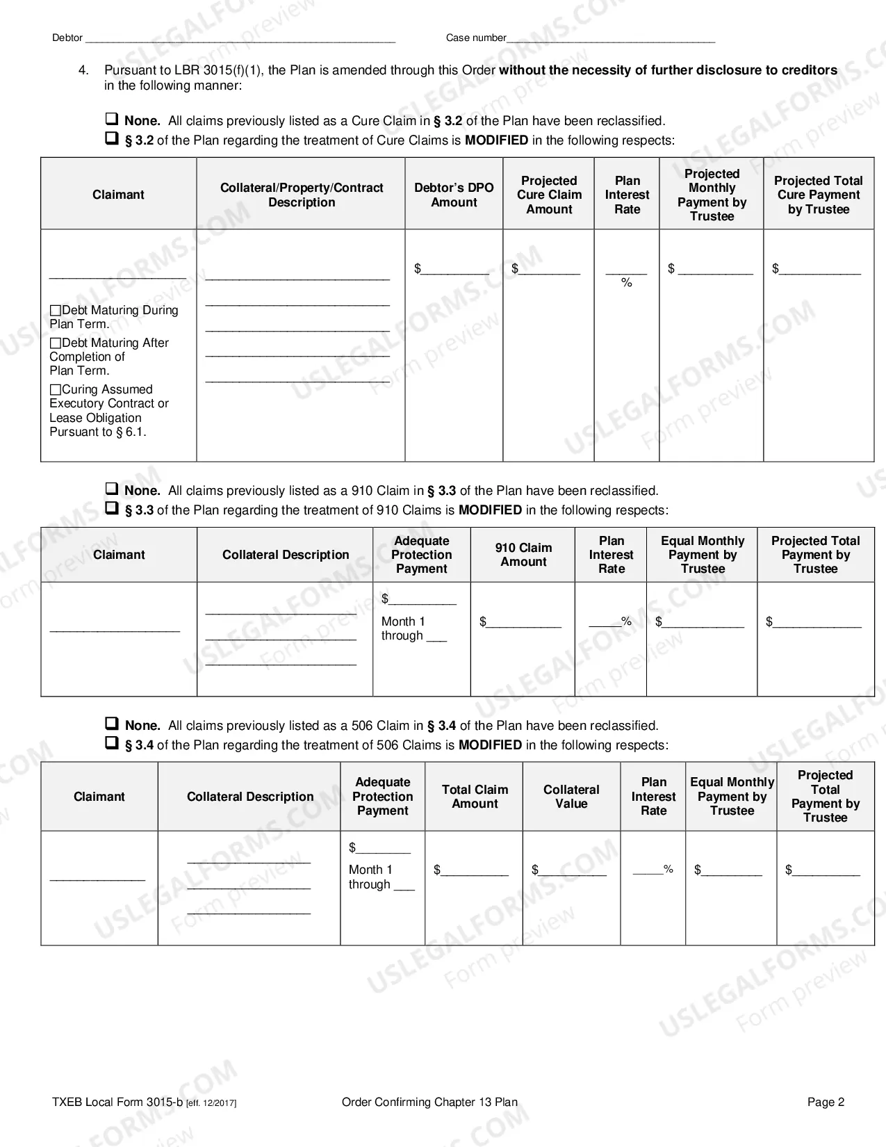 Preview Order Confirming Chapter 13 Plan And Related Orders