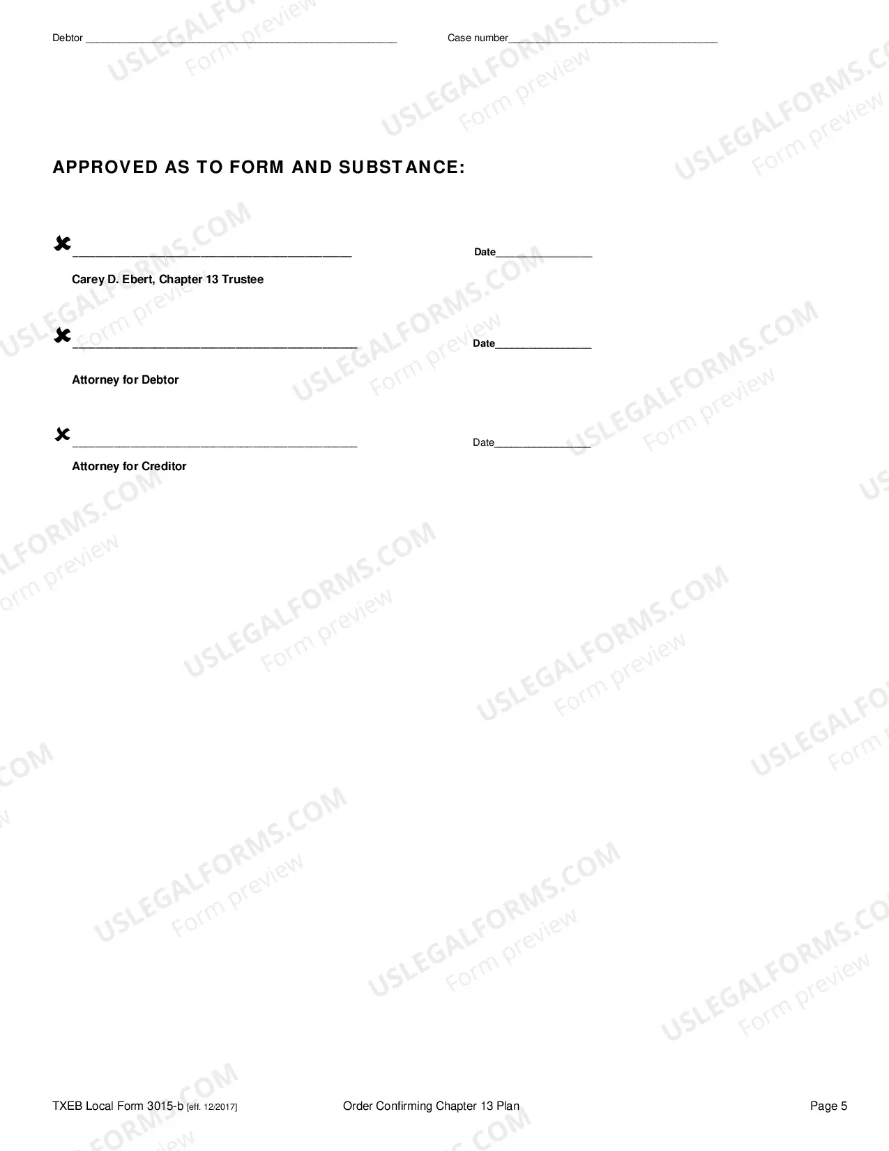 Preview Order Confirming Chapter 13 Plan And Related Orders