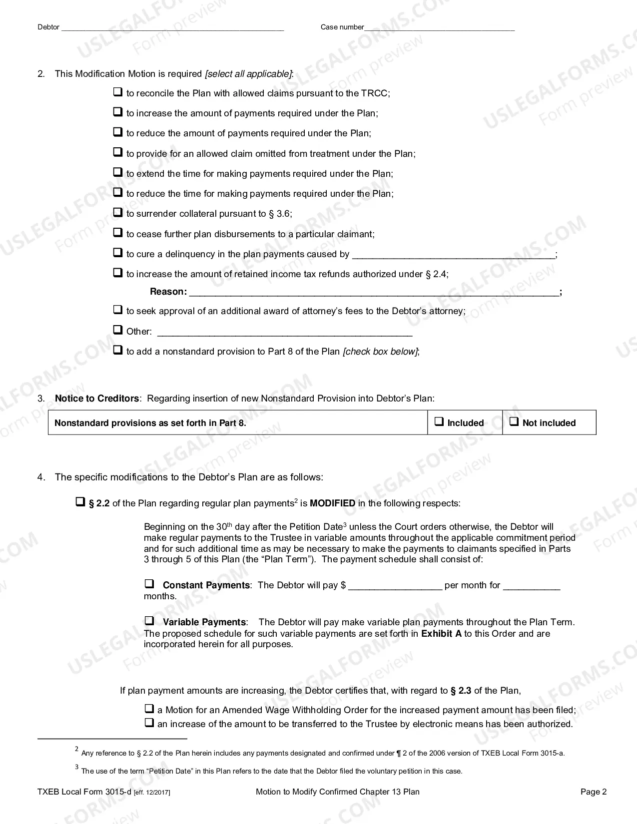 Preview Chapter 13 Motion to Modify Confirmed Chapter 13 Plan