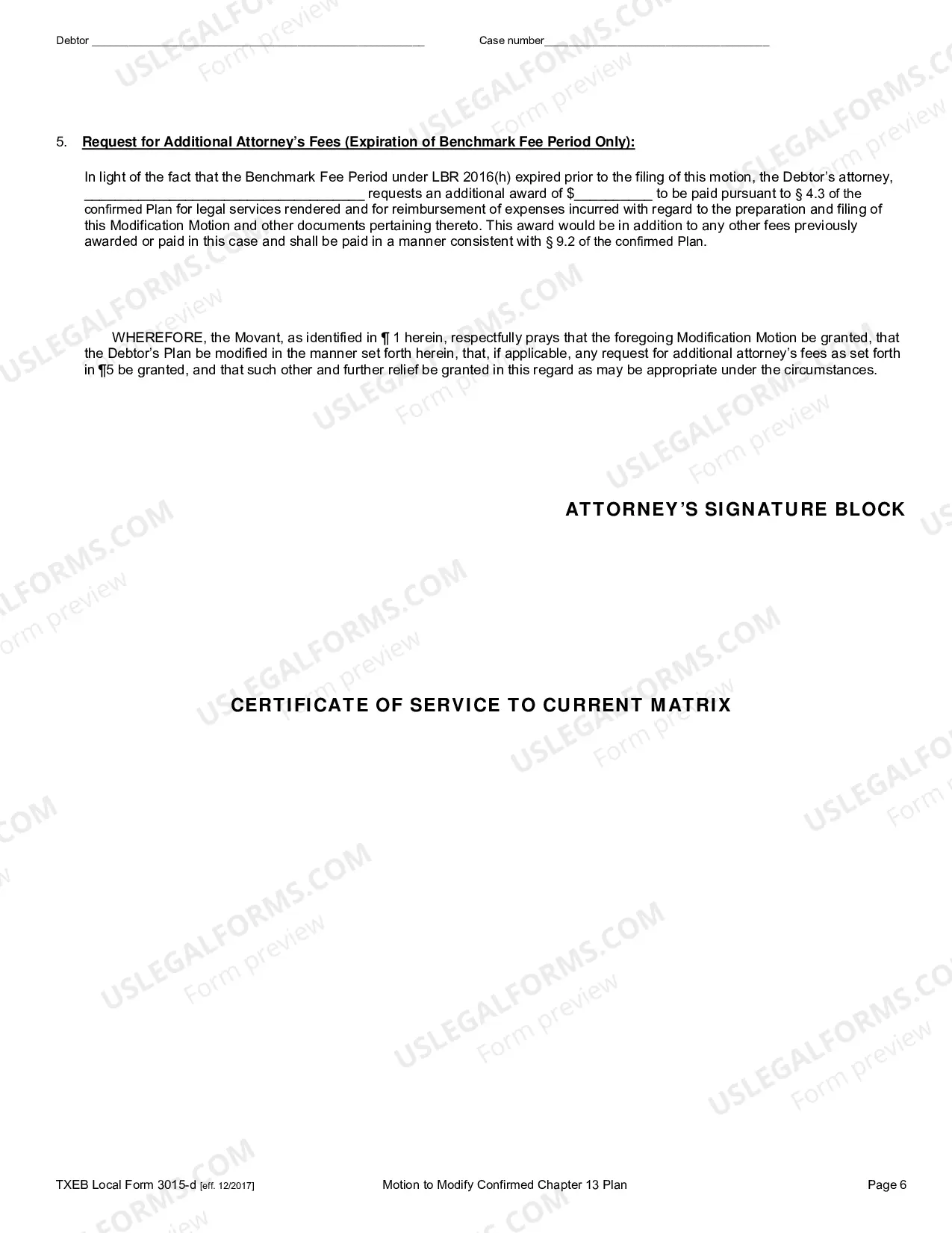 Preview Chapter 13 Motion to Modify Confirmed Chapter 13 Plan
