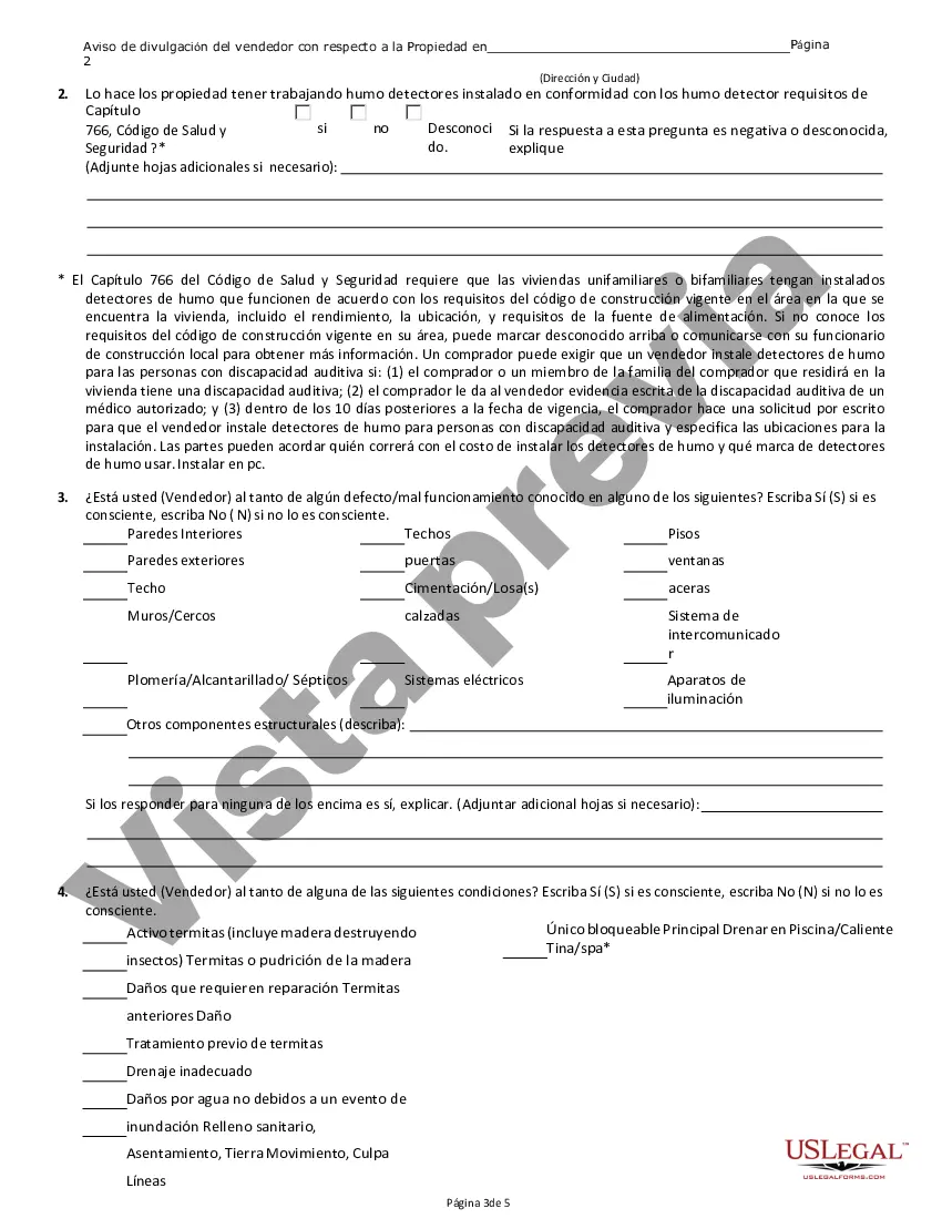 Preview Declaración de divulgación de propiedad comercial del vendedor