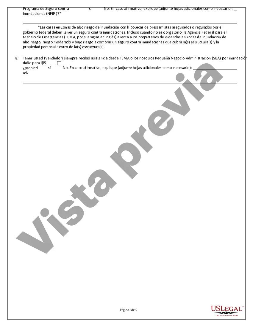 Preview Declaración de divulgación de propiedad comercial del vendedor