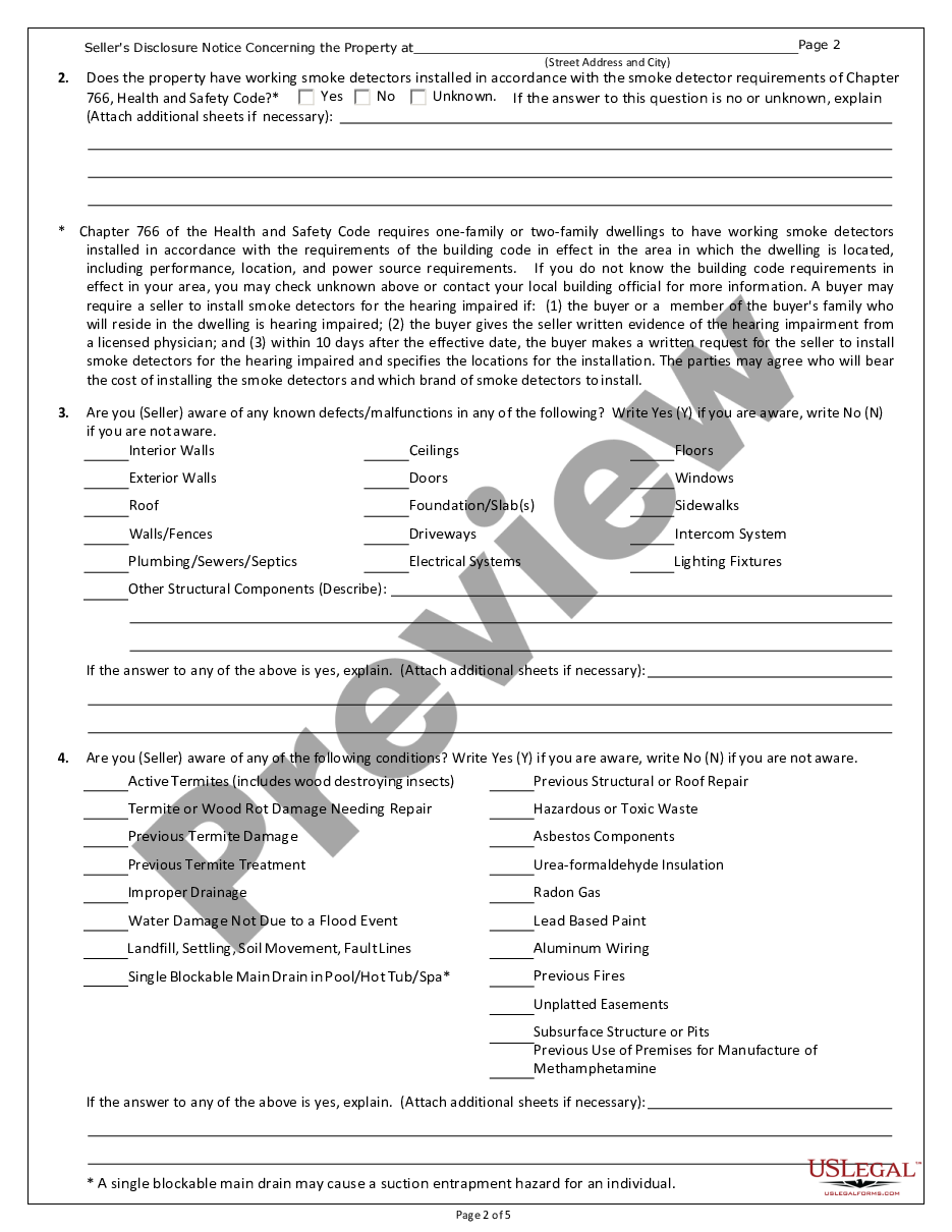 Commercial Property Disclosure Form For Residential US Legal Forms