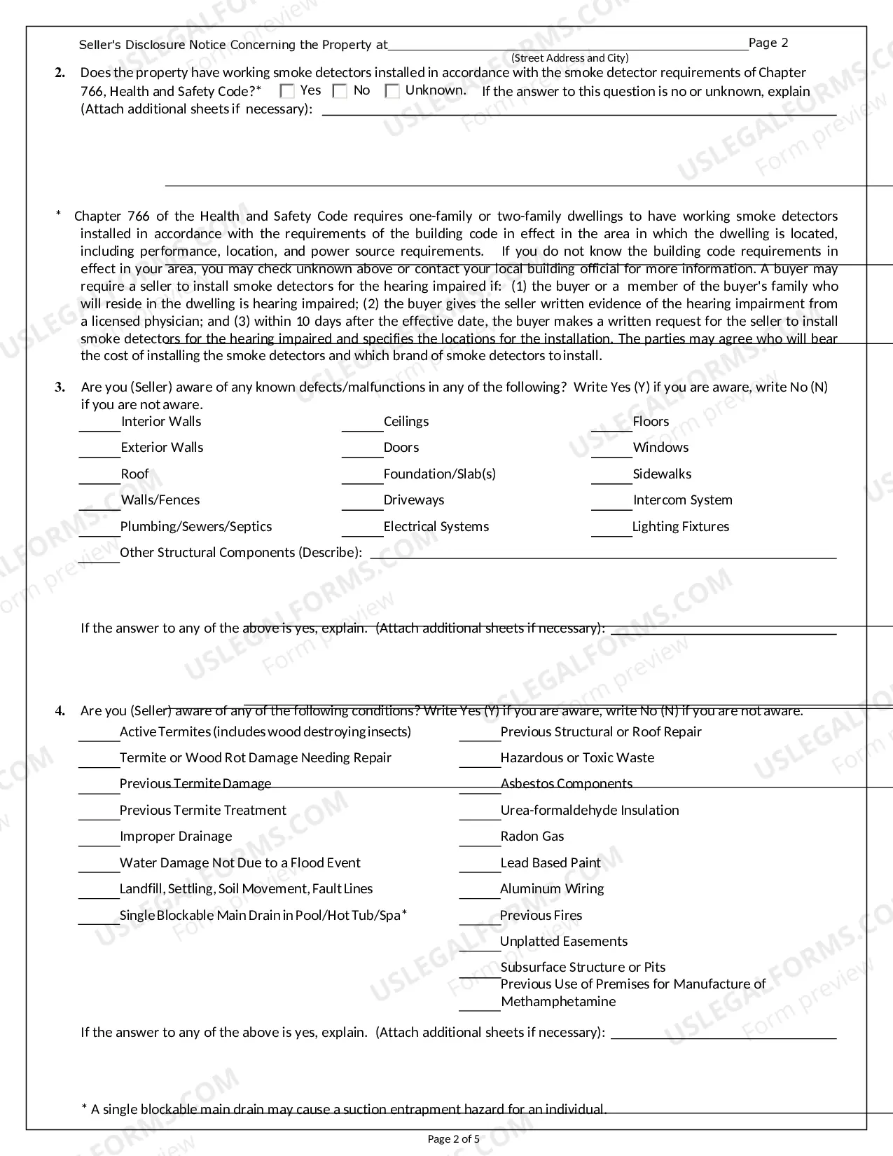 Preview Seller's Commercial Property Disclosure Statement