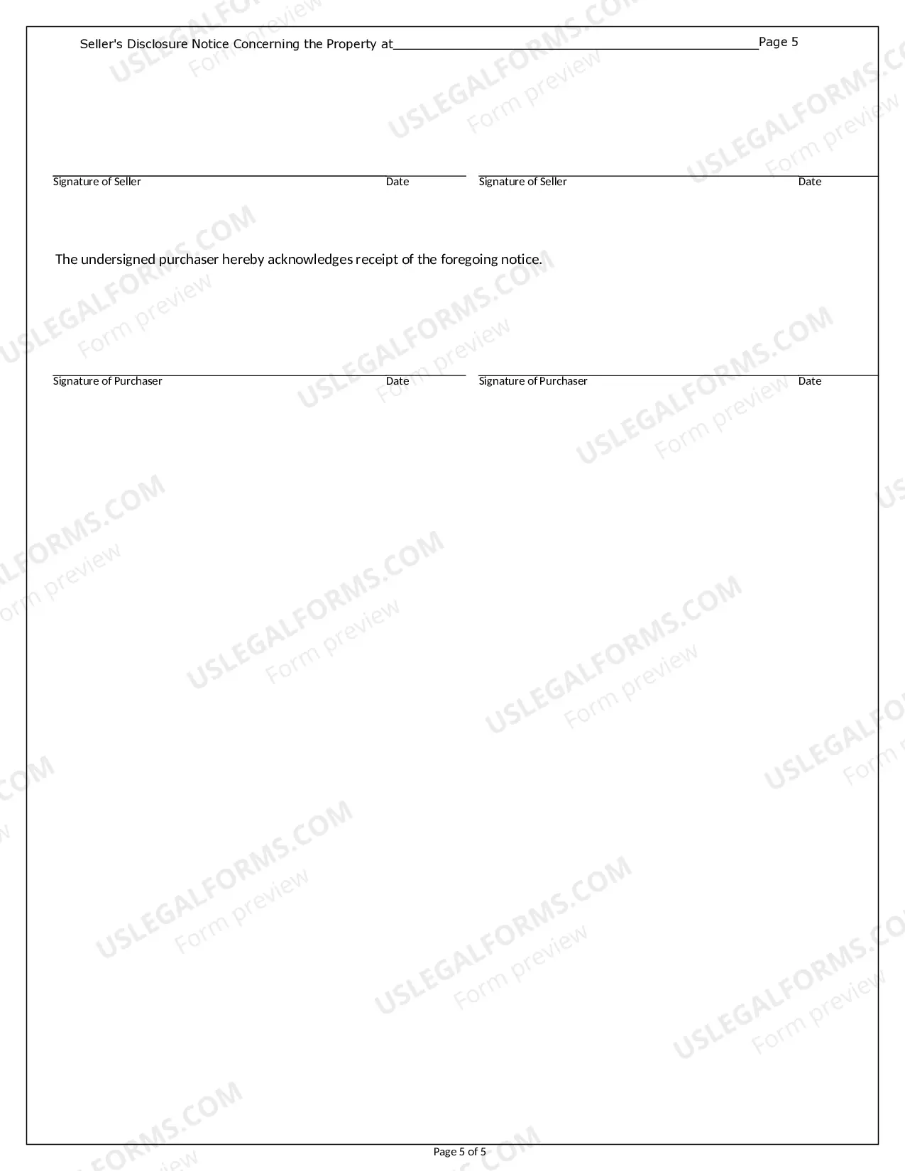 Preview Seller's Commercial Property Disclosure Statement